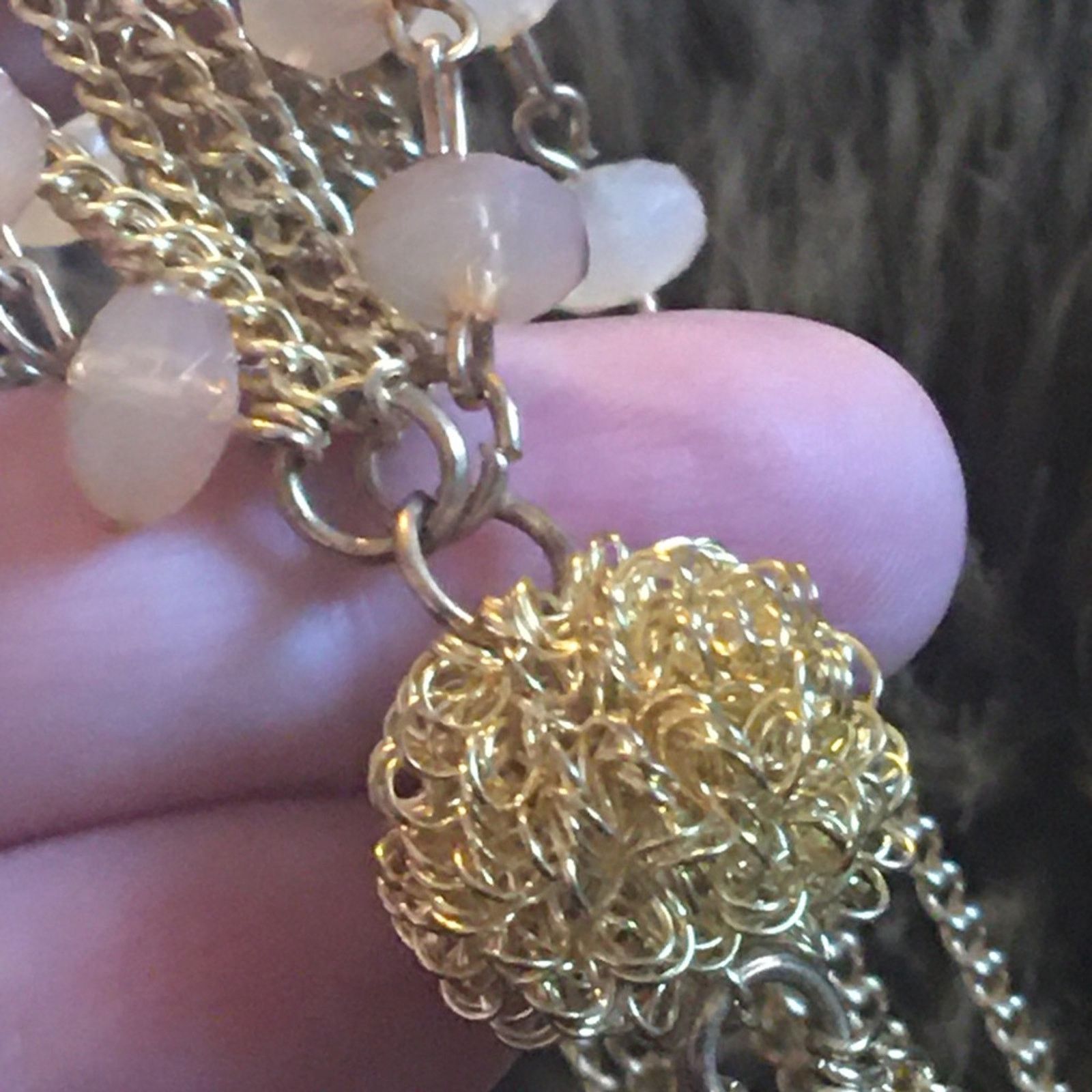 Jewelry Multi strand gold chain with faceted bead necklace Size ONE SIZE - 6 Thumbnail