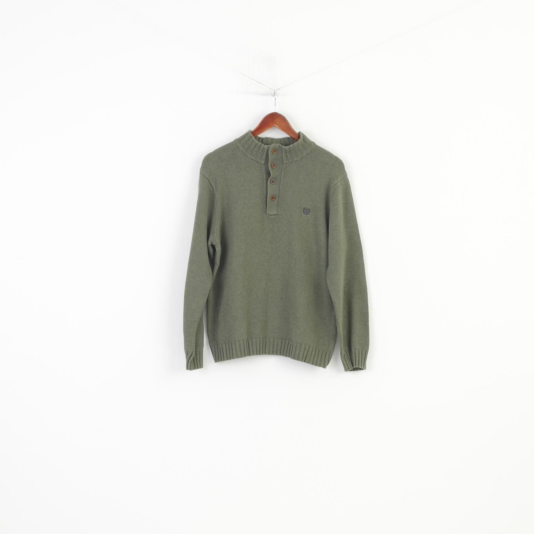 Chaps × Vintage Chaps Men M Jumper Green Cotton Bottoms Collar Sweater 4017 Size US M / EU 48-50 / 2 - 1 Thumbnail