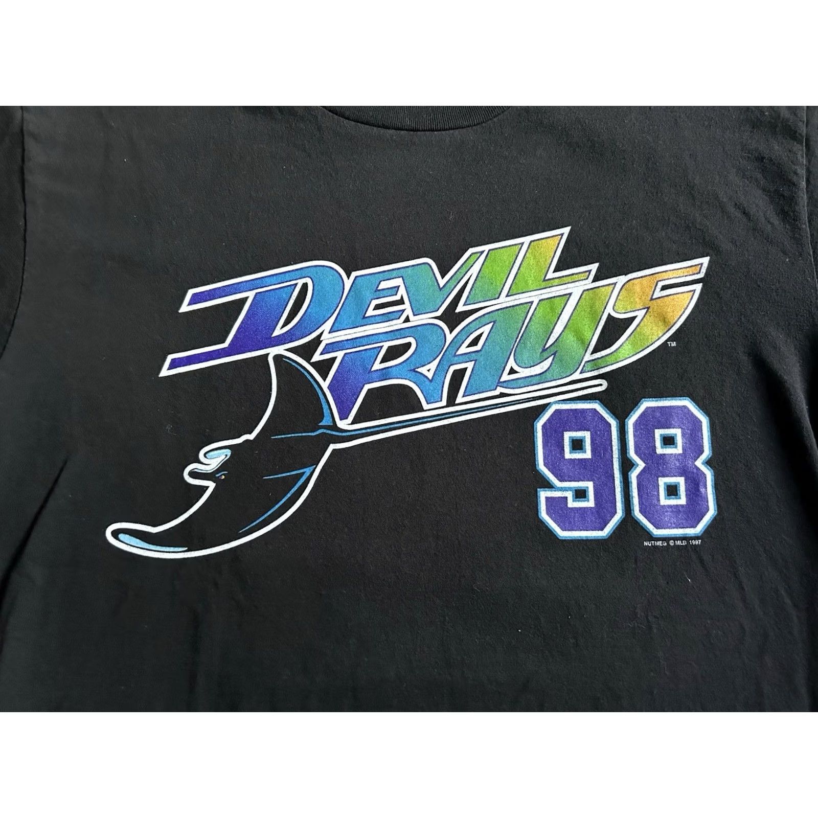 Lee VINTAGE Tampa Bay Devil Rays Inaugural Season T Shirt Men’s Size L Lee Sport Black Cotton Blend Graphic Print US Sports 1990-1999 Mens Size US L / EU 52-54 / 3 - 3 Thumbnail