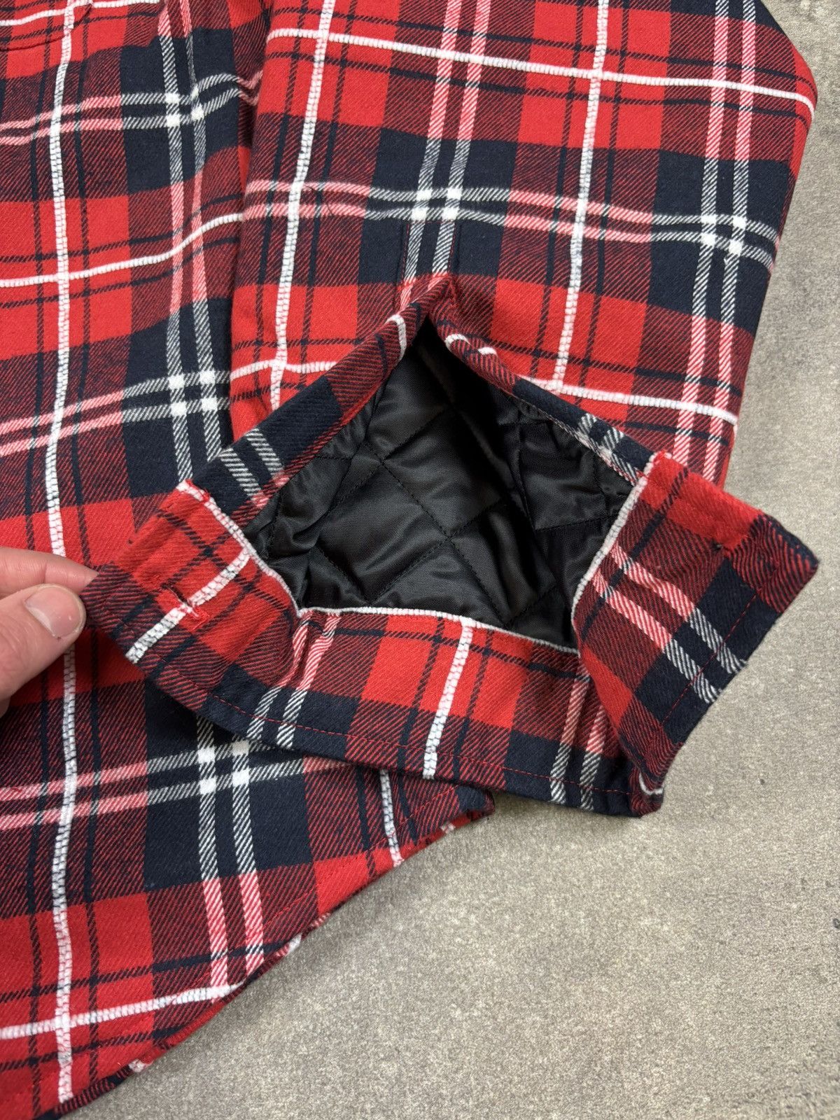 Sp5der Sp5der Hooded Zip Flannel Shirt Jacket, Red Size US S / EU 44-46 / 1 - 5 Thumbnail