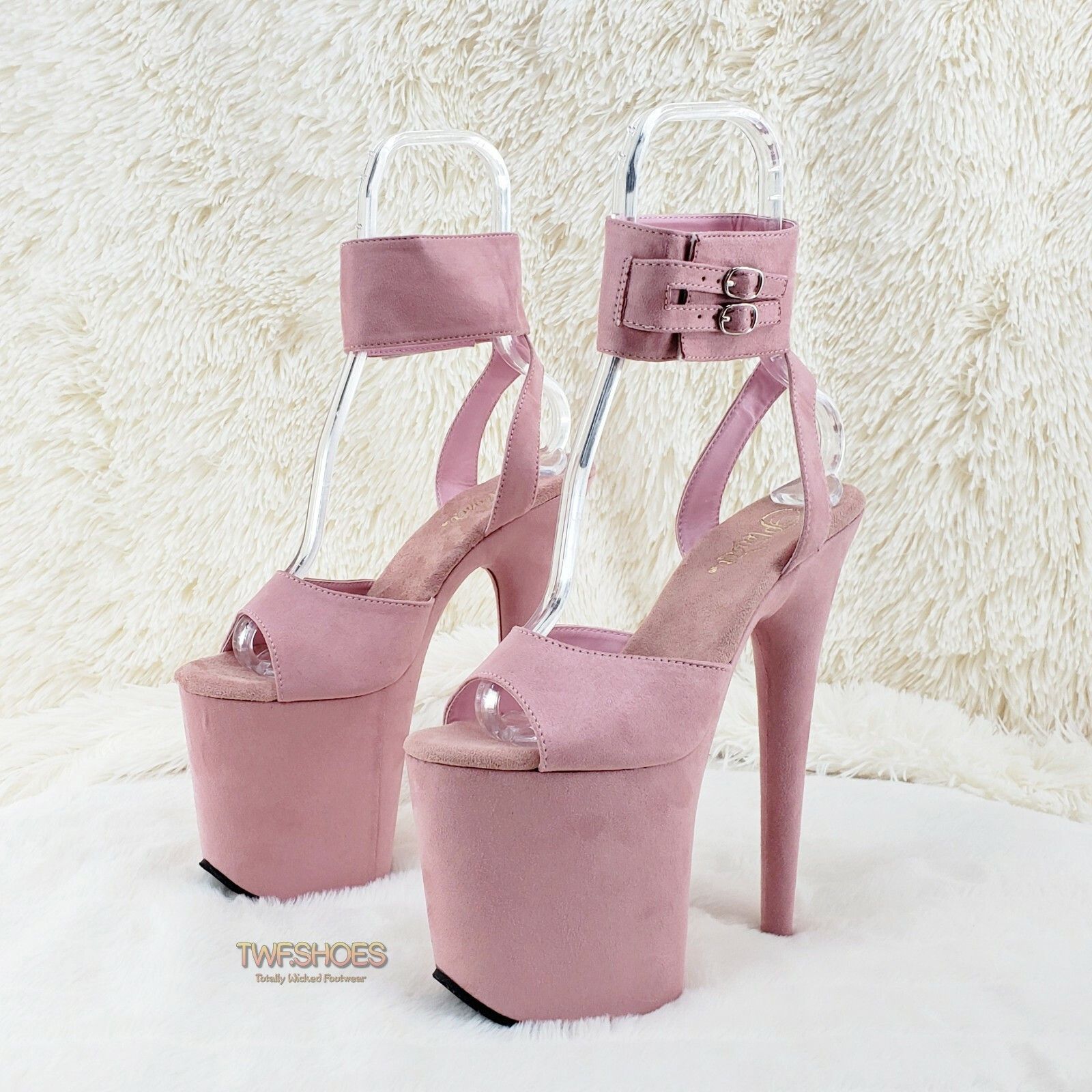 Other Flamingo 891 Pink Vegan Suede 8" High Heel Platform Shoe Wid Size US 11 / IT 41 - 4 Thumbnail
