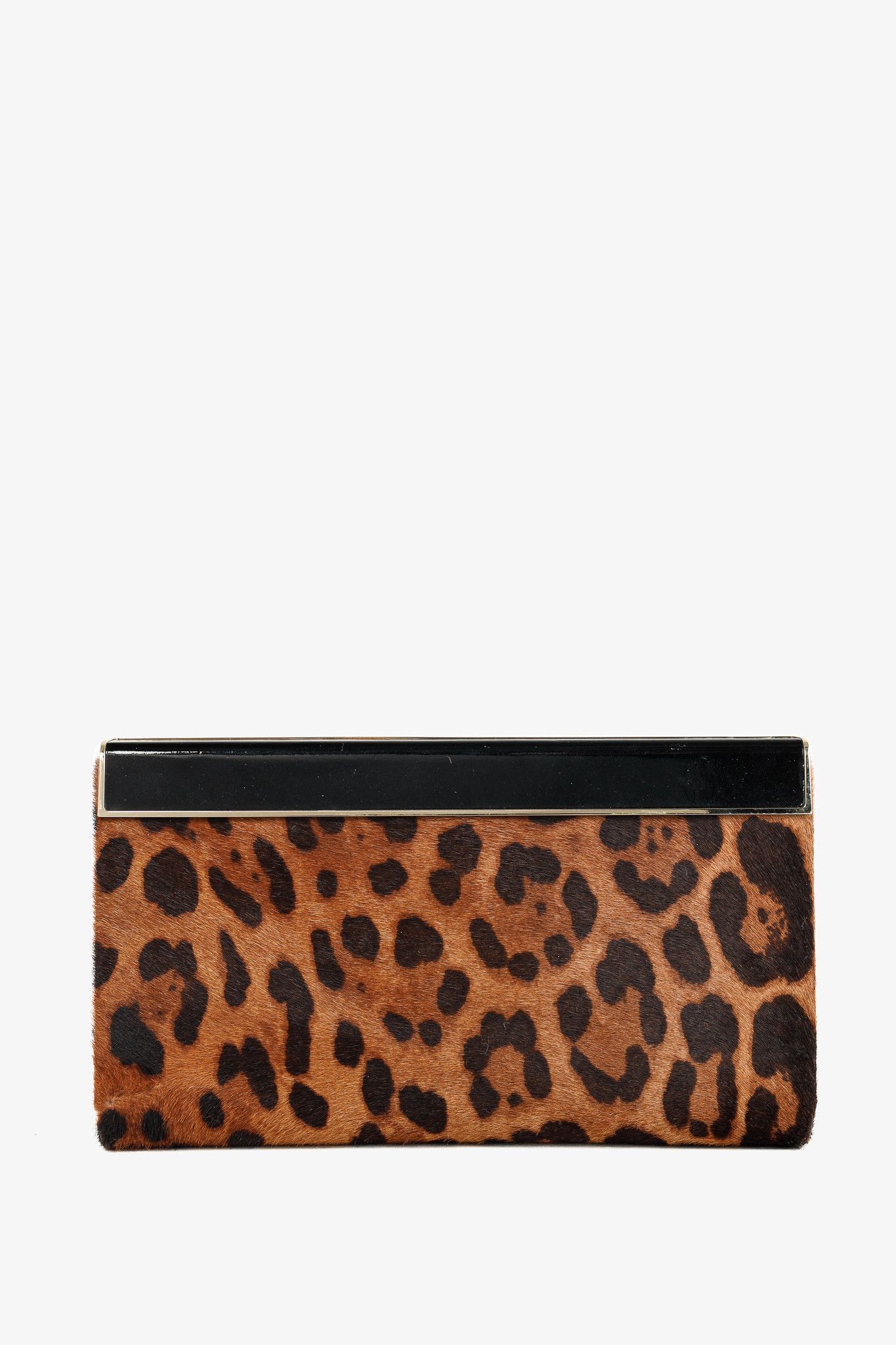 Jimmy Choo Jimmy Choo Cayla Leopard Pony Hair Enamel-Top Clutch Size ONE SIZE - 1 Thumbnail