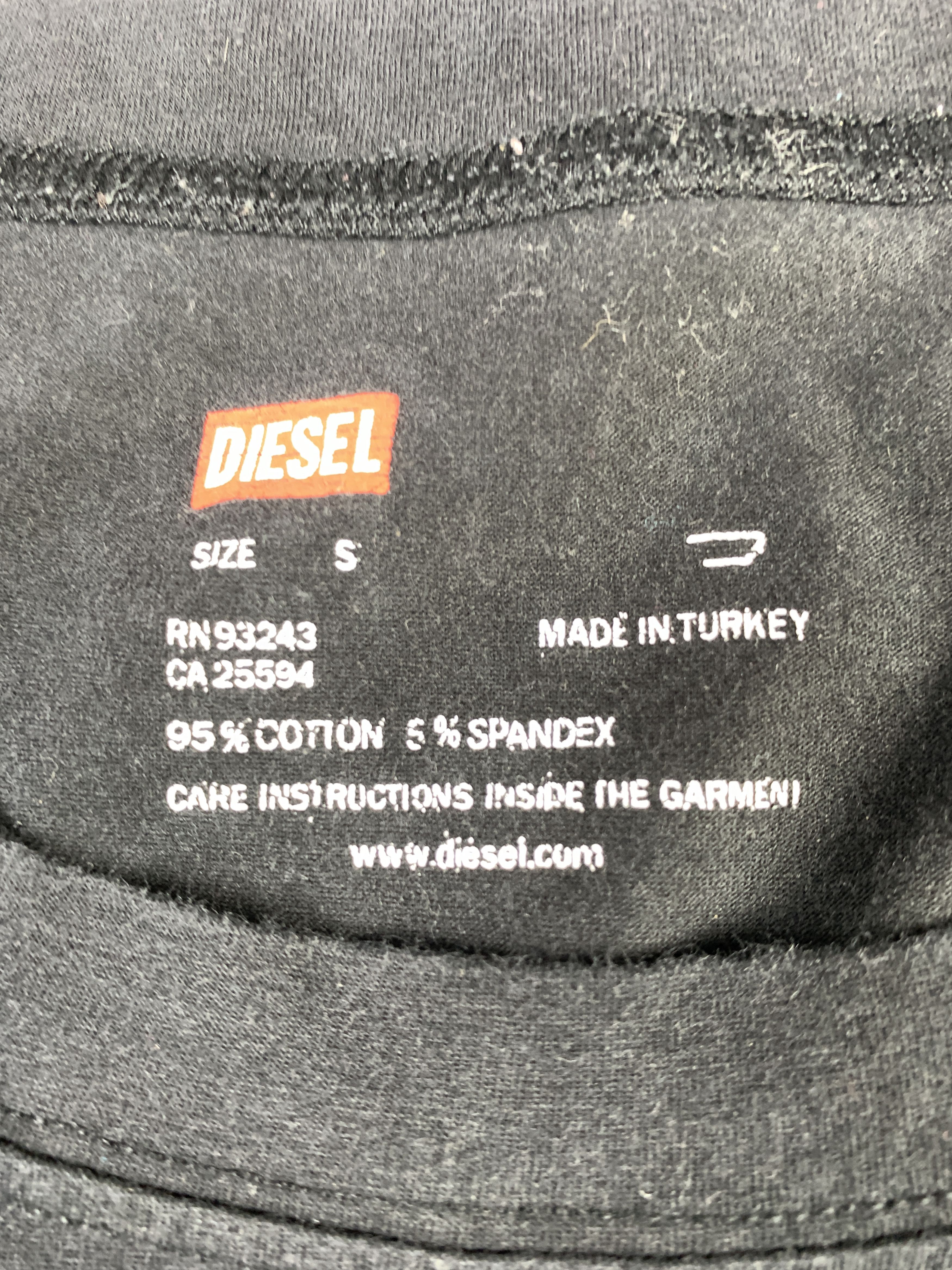 Diesel Diesel Black Fitted Velvet Print Tee (S) Size S / US 4 / IT 40 - 7 Thumbnail
