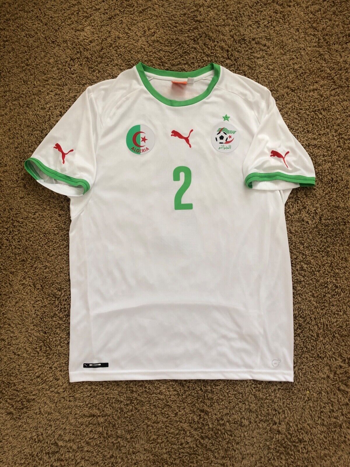 Puma Algeria 2014 PUMA Bougherra White Soccer Jersey Shirt Sz L Size US L / EU 52-54 / 3 - 1 Thumbnail