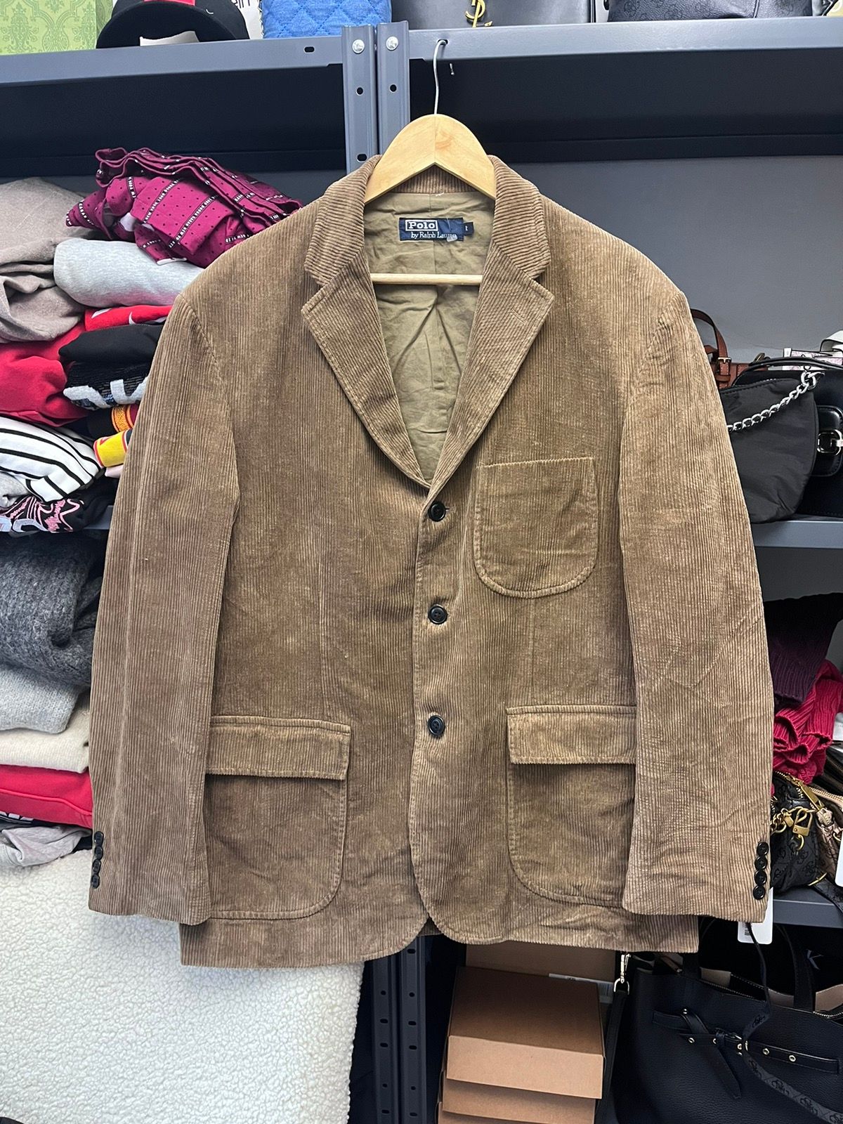 Pre-owned Polo Ralph Lauren X Ralph Lauren Vintage Ralph Laurent Corduroy Blazer Coat Jacket In Beige