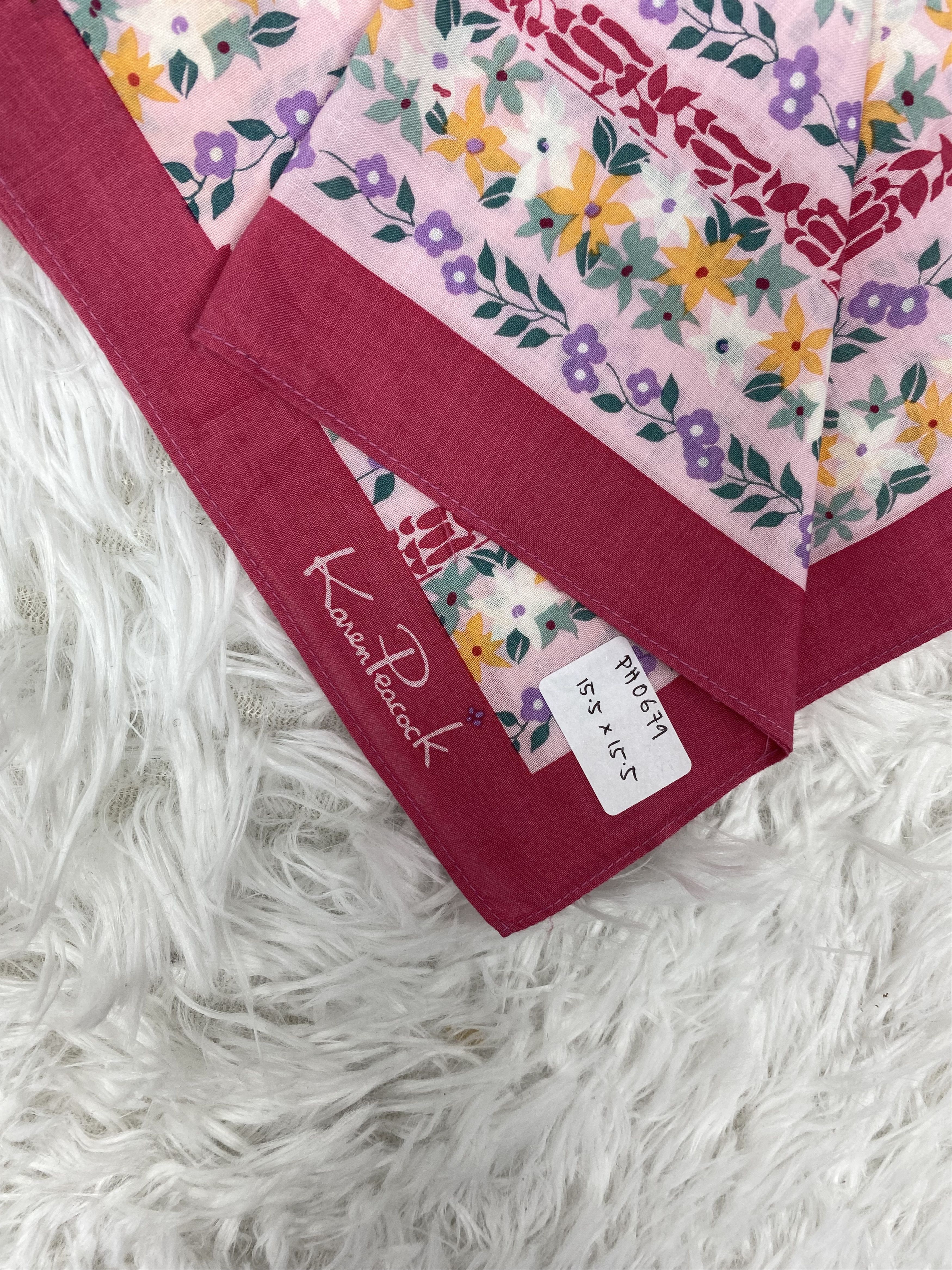 Vintage Vintage Kanen Peacock Handkerchief Neckerchief PH0679 Size ONE SIZE - 2 Thumbnail