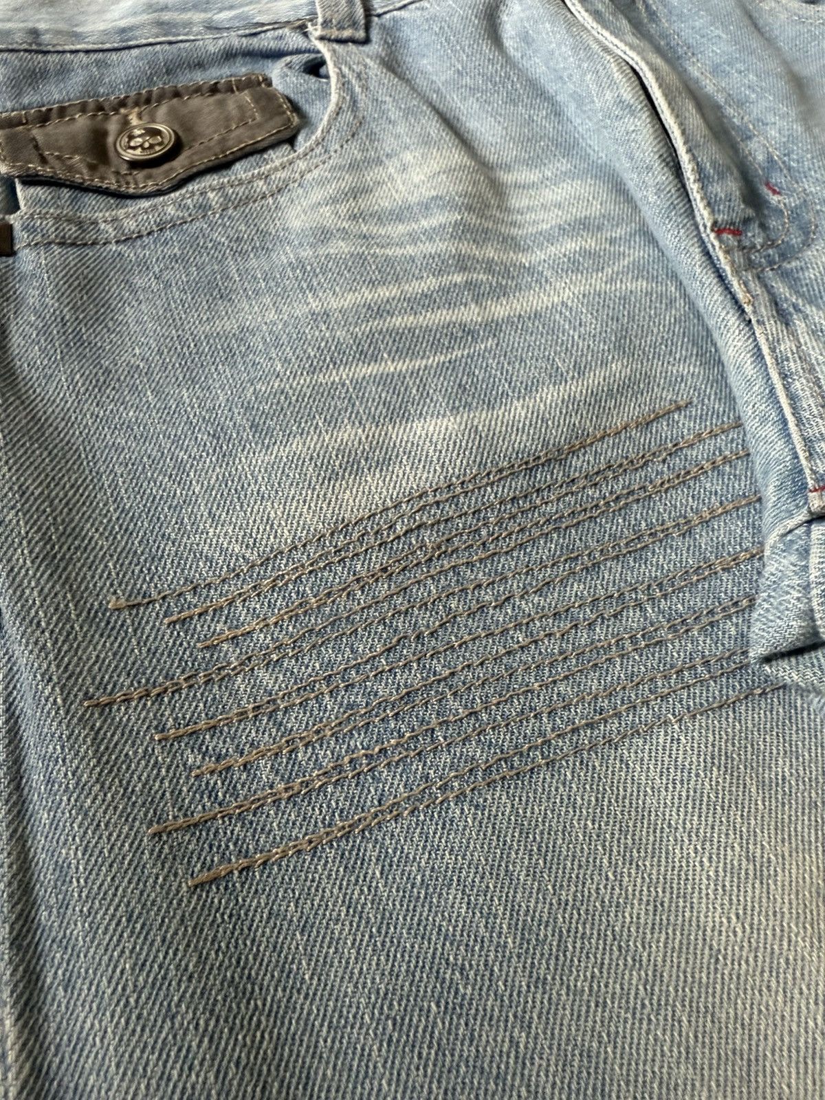 Hysteric Glamour × Japanese Brand × PPFM Ba-tsu Studio Japan Studded Patched Loose Straight Jeans Size US 29 - 18 Thumbnail
