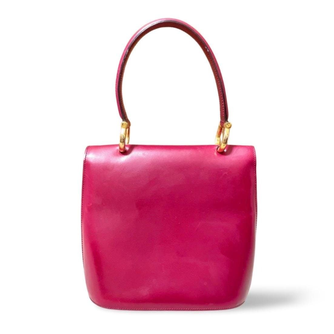 Celine Vintage Celine bordeux,wine red leather handbag. Size ONE SIZE - 2 Thumbnail