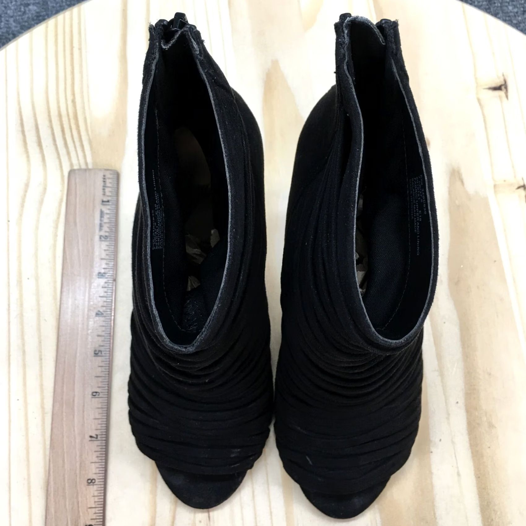 BCBGeneration BCBGeneration Ankle Booties Womens 7.5B Black Elle Peep Toe Stiletto Casual Bootie Size US 8 / IT 38 - 6 Thumbnail