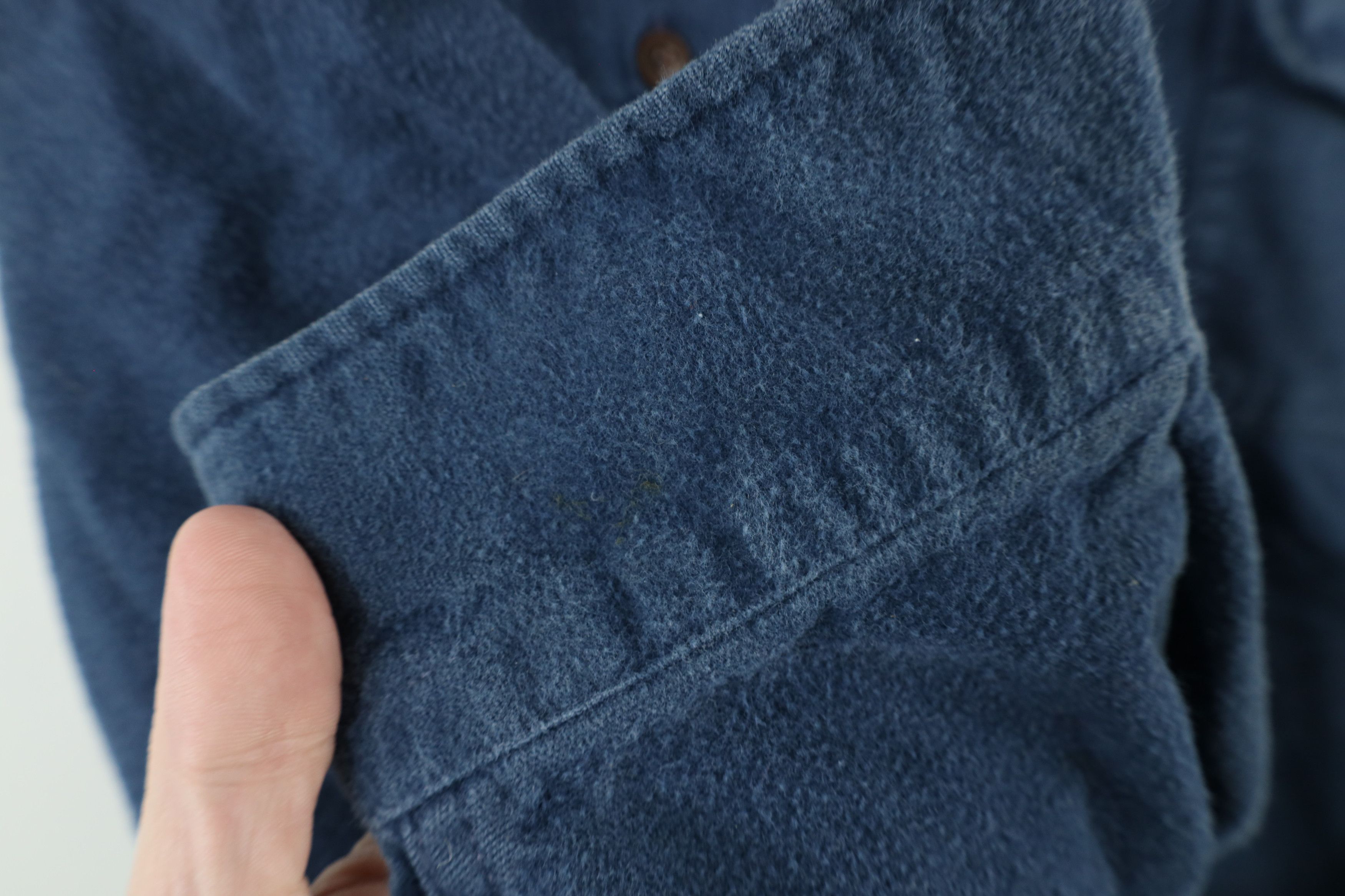 Vintage Vintage 90s Streetwear Chamois Cloth Button Shirt Blue Size US L / EU 52-54 / 3 - 6 Thumbnail