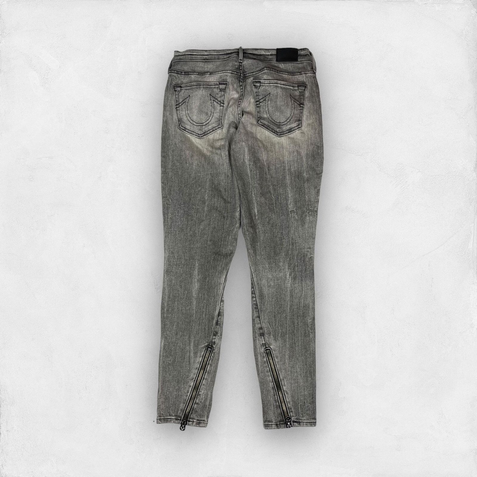 True Religion True Religion Halle Women's Gray Denim Super Skinny Jeans 8 Size 30" / US 8 / IT 44 - 1 Thumbnail