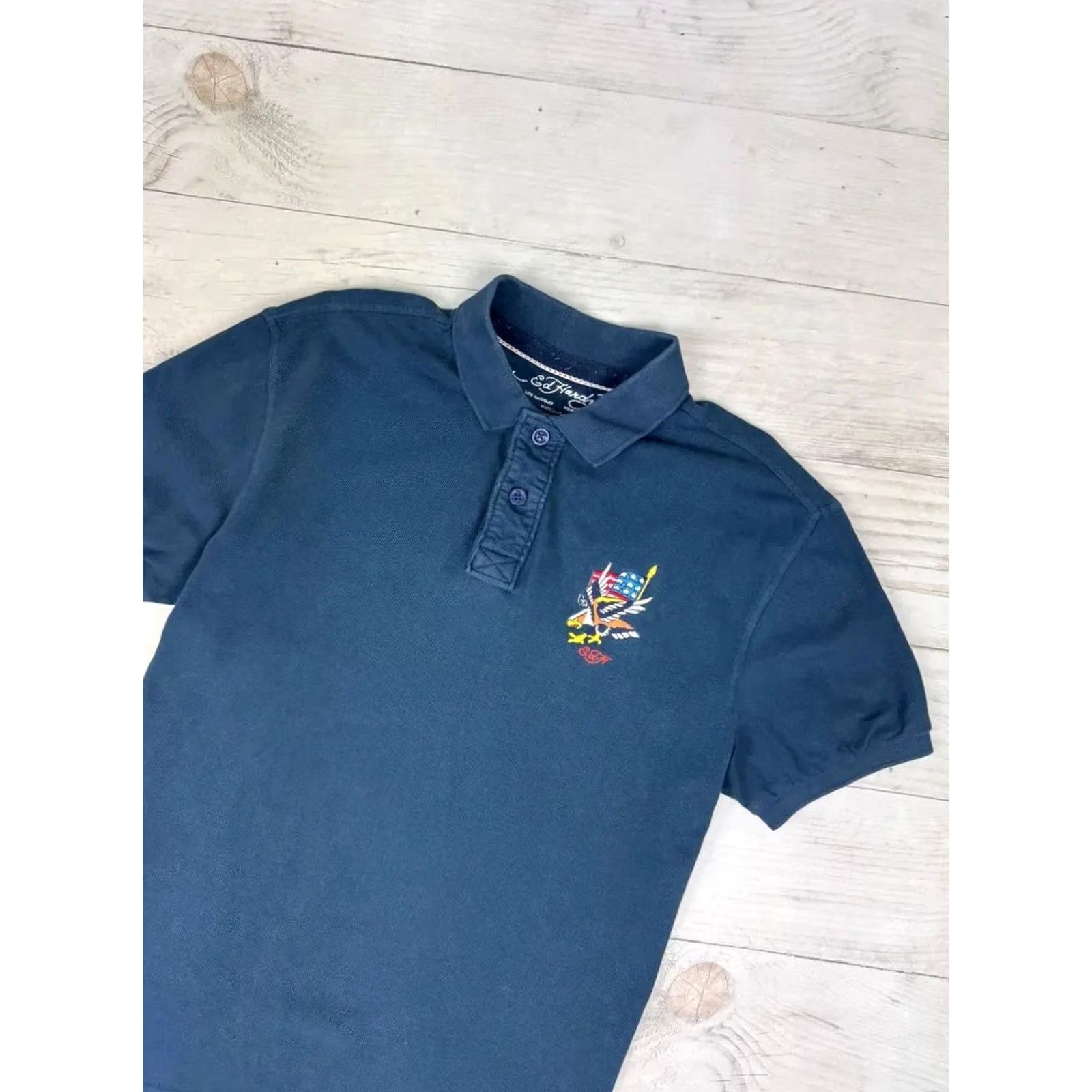 Ed Hardy VINTAGE Ed Hardy Polo Shirt Men L Blue Polo Shirts Ed Hardy Mens L Blue Size US L / EU 52-54 / 3 - 3 Thumbnail