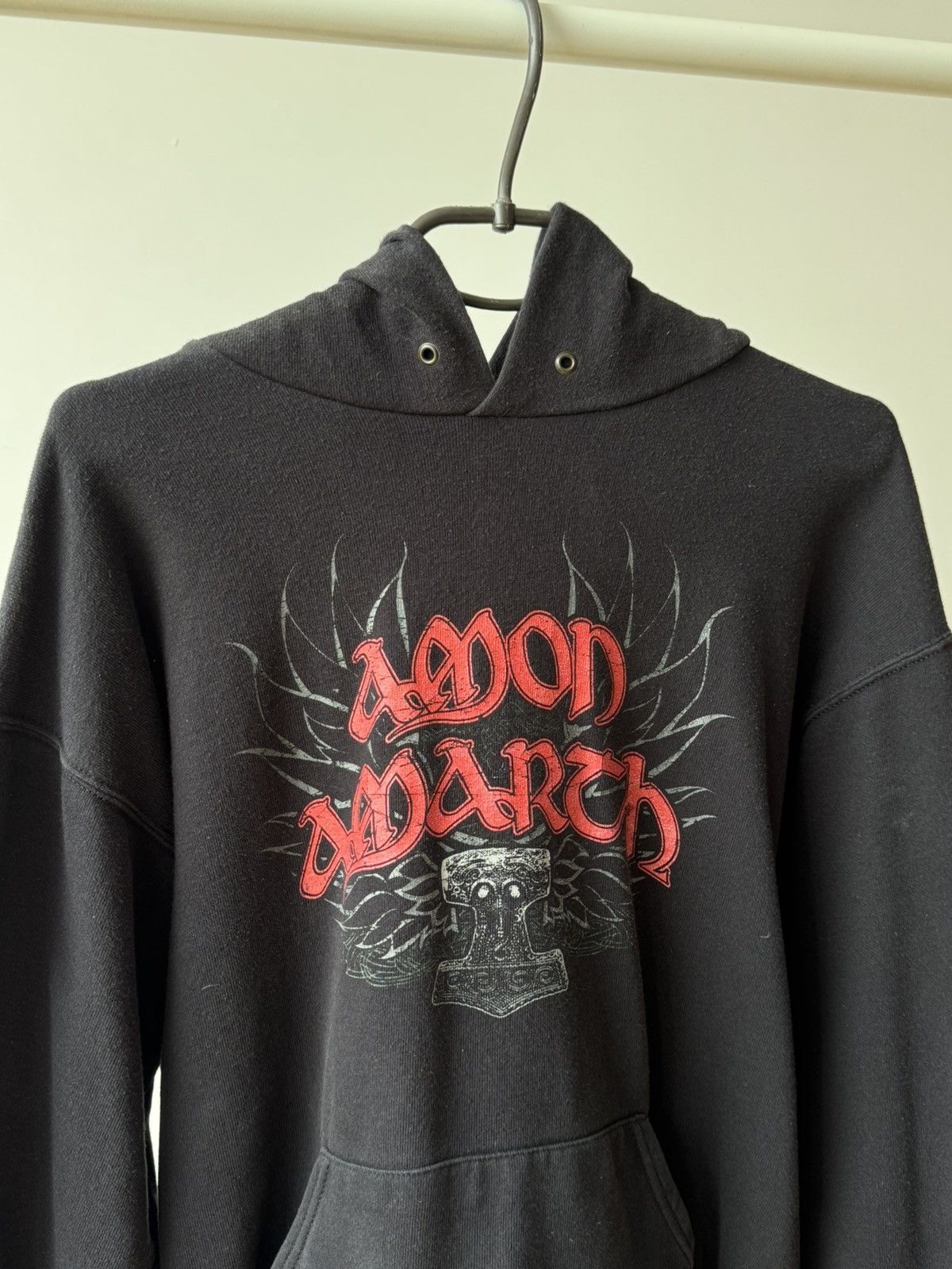 Vintage Vintage Y2K AMON AMARTH Black Metal Oversize Hoodie Size US L / EU 52-54 / 3 - 4 Thumbnail