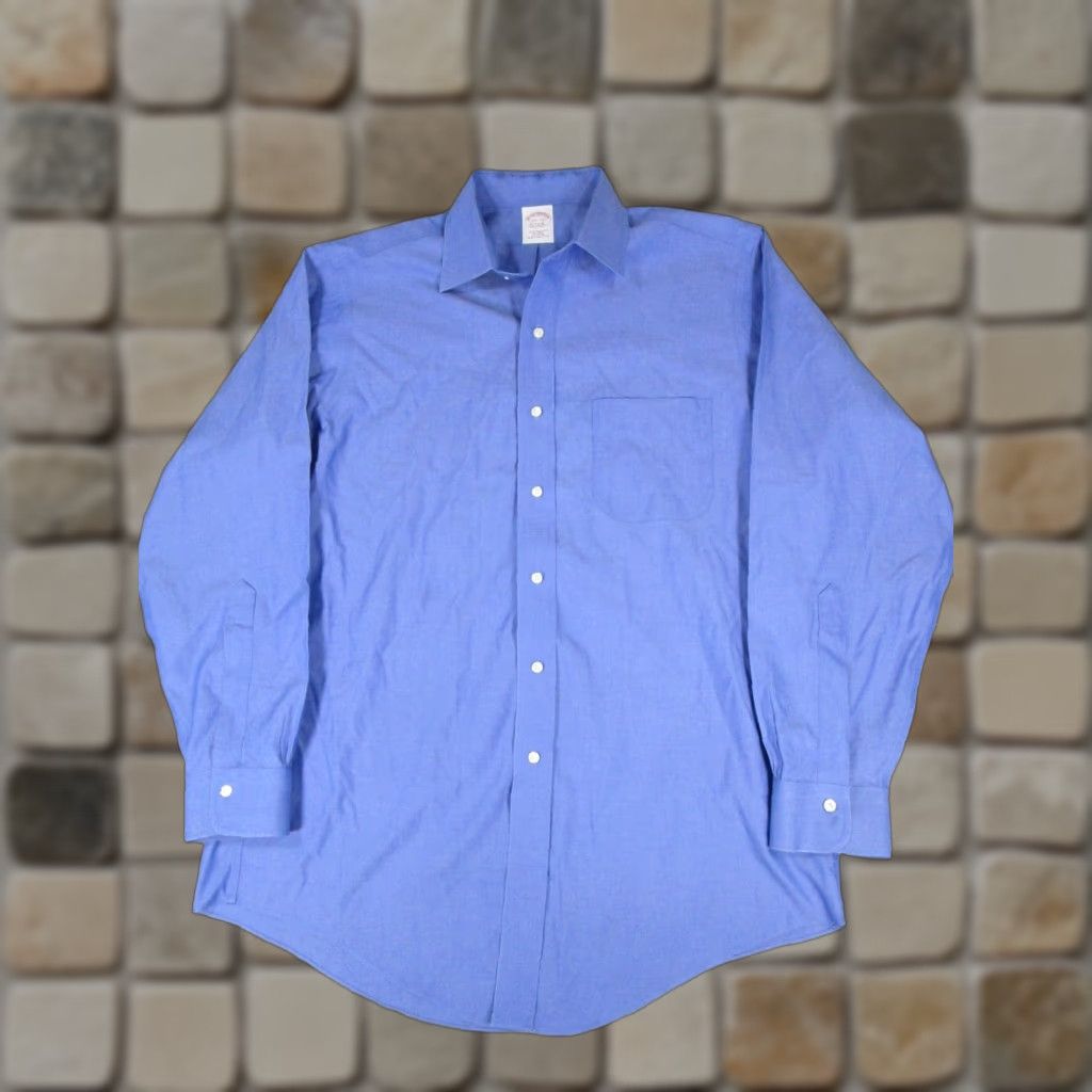 Brooks Brothers Brooks Brothers Dress Shirt Mens 15.5 Blue Cotton Button Up Shirt Size 40R - 1 Thumbnail