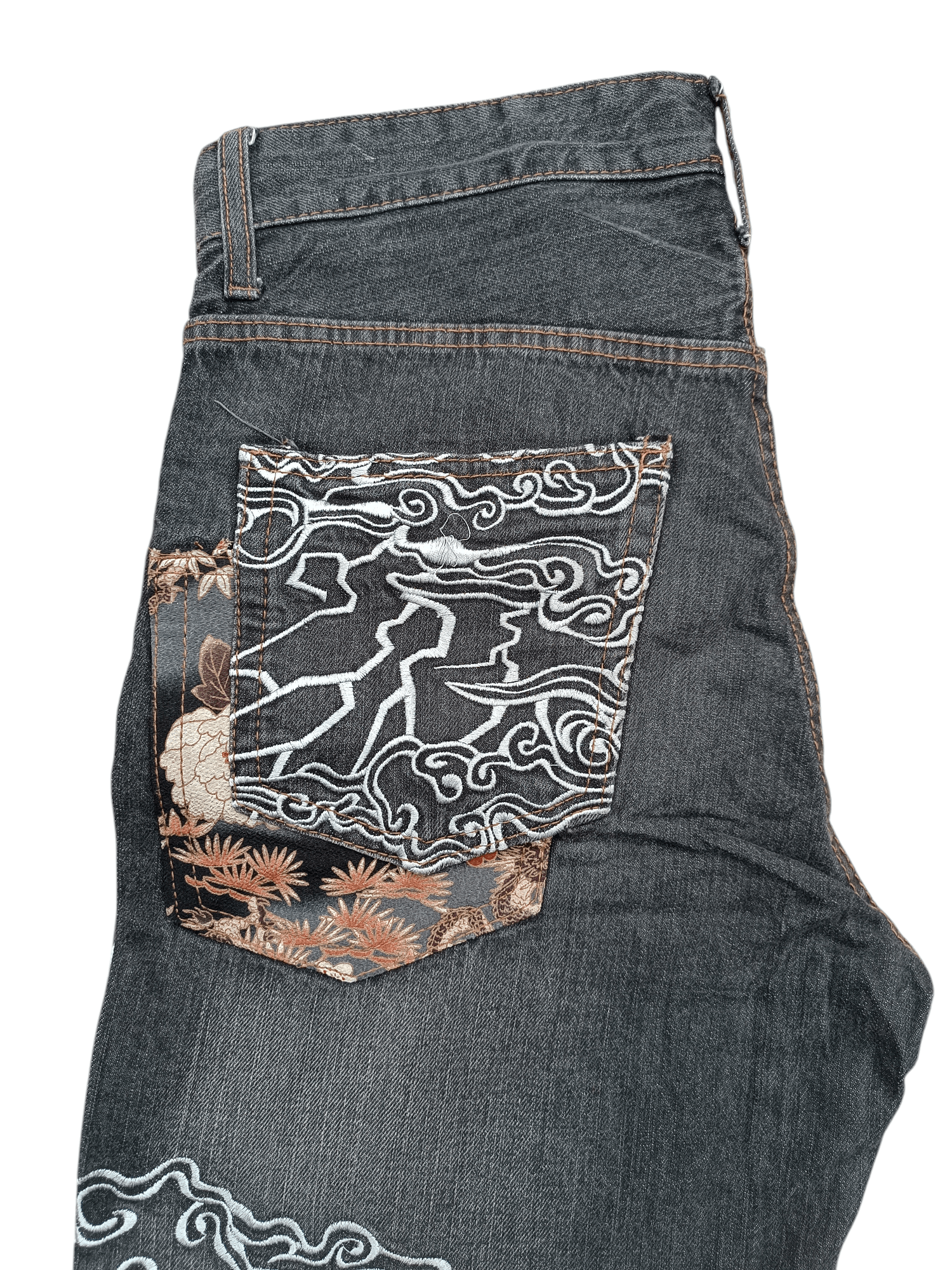 Japanese Brand × Kamakura × Tornado Mart RARE Japanese Brand Masai Dragon Embroidery Floral Denim Size US 32 / EU 48 - 10 Thumbnail