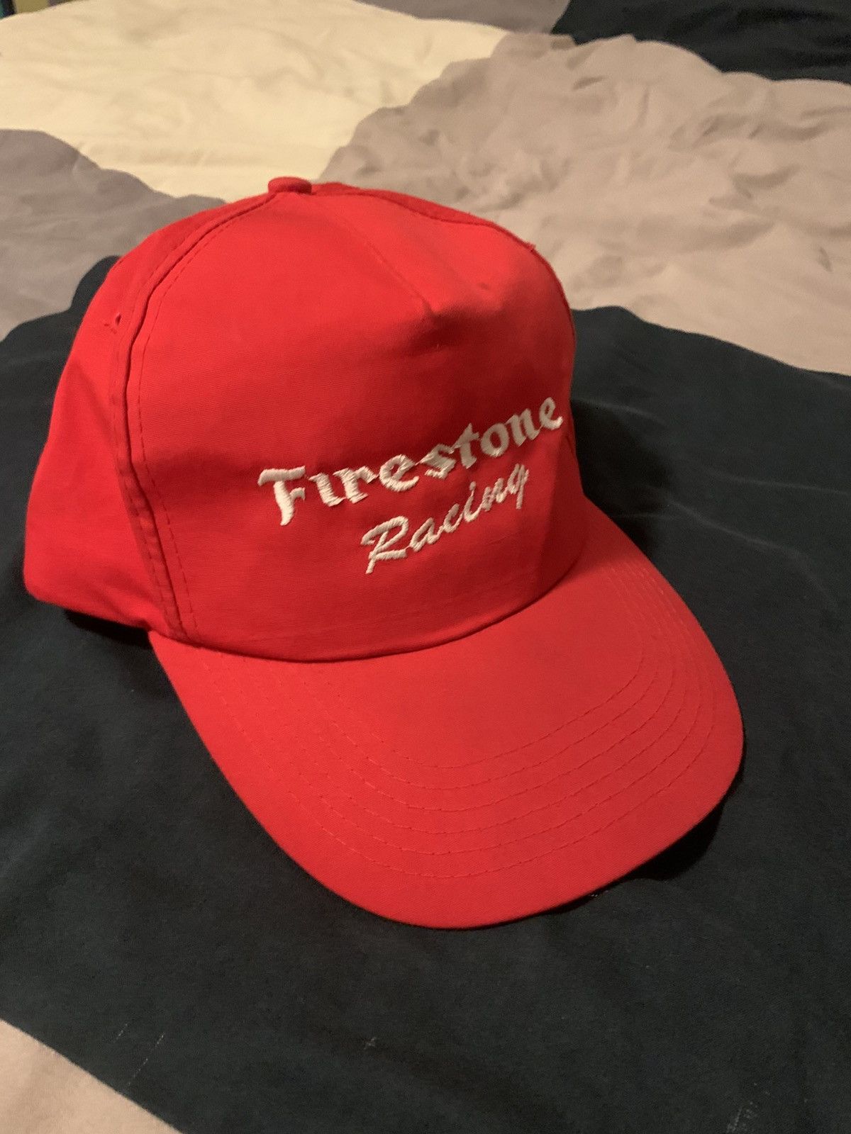Racing race car firestone hat 90’s trucker racing