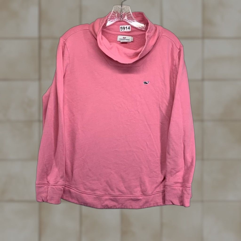 Vineyard Vines Vineyard Vines Women's Sweatshirt XS Pink Cowl Neck Long Sleeve Pullover Casual Activewear Size XS / US 0-2 / IT 36-38 - 1 Thumbnail
