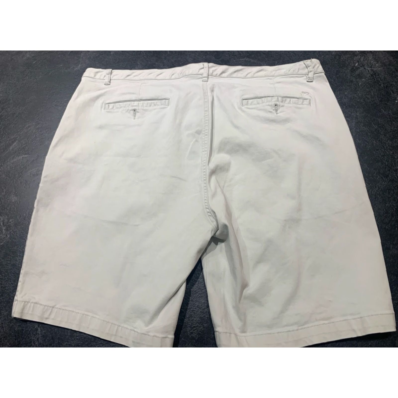 Vintage Fish Hippie Mens Chino Shorts 42 Beige Cotton Spandex Flat Front Casual Summer Size US 42 / EU 58 - 7 Thumbnail