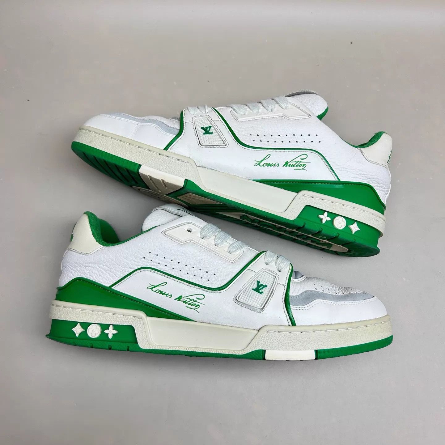 Louis Vuitton LV Trainer White Green Full Print Size 41 95 New Size US 8 / EU 41 - 5 Thumbnail