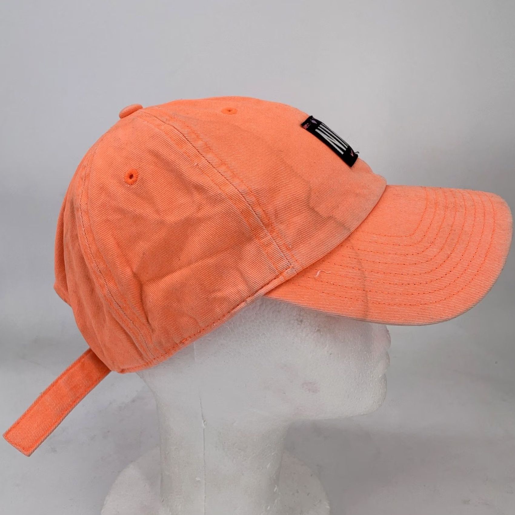 Nike VINTAGE Nike Hat Cap Strap Back Mens One Size Neon Orange Heritage86 Patch Dad Hat Size ONE SIZE - 4 Thumbnail