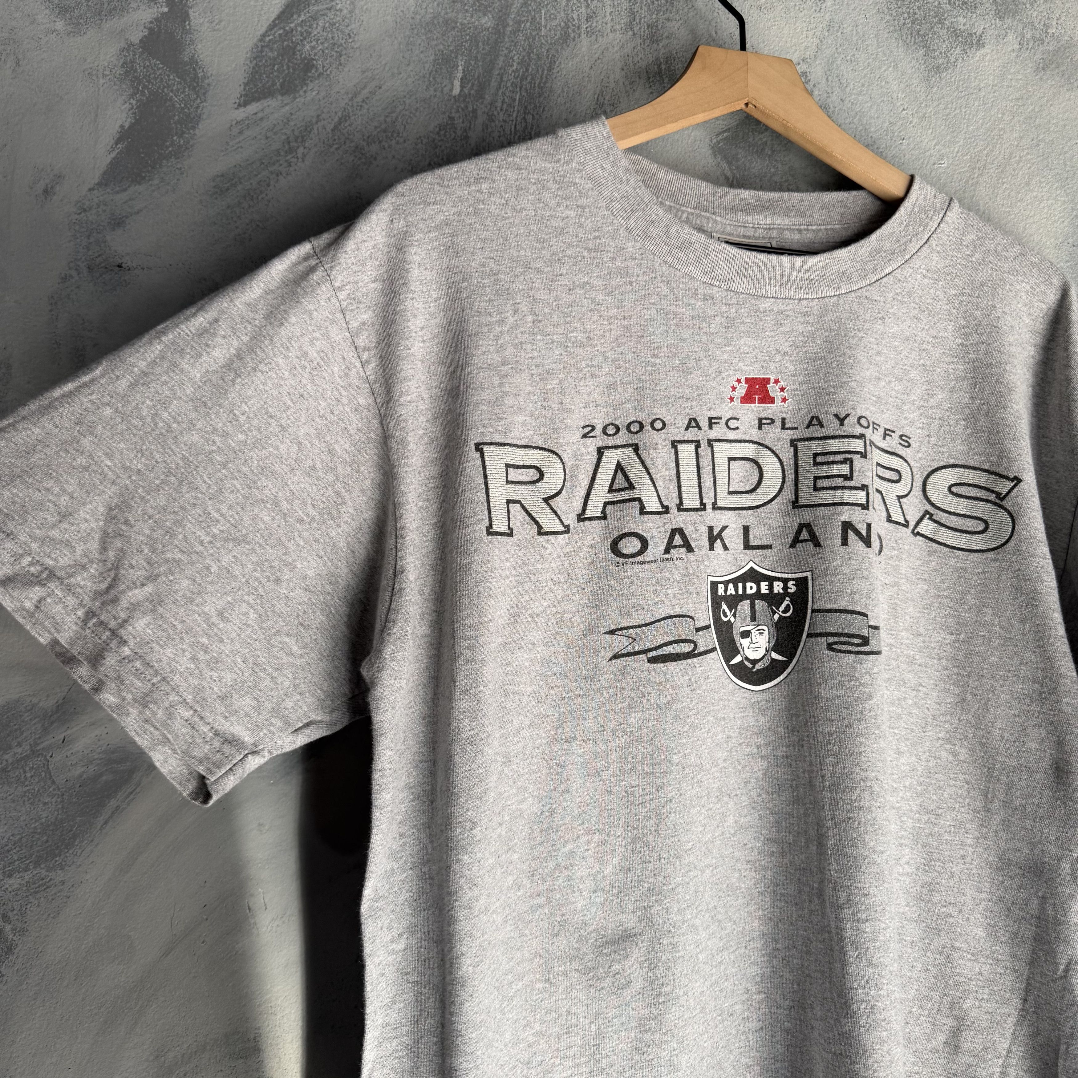 Lee Vtg Oakland Raiders T Shirt Gray Lee Sports Glitter Playoffs Size US L / EU 52-54 / 3 - 4 Thumbnail