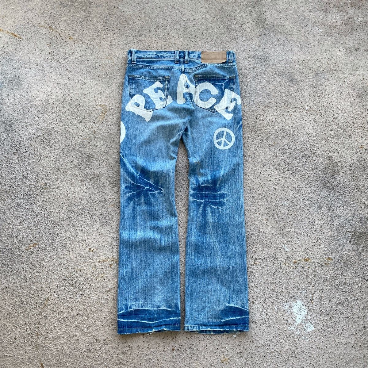 Hysteric Glamour × If Six Was Nine × Japanese Brand PEACE Hippies Japan Big Logo Distressed Jeans Y2K Size US 32 / EU 48 - 1 Thumbnail
