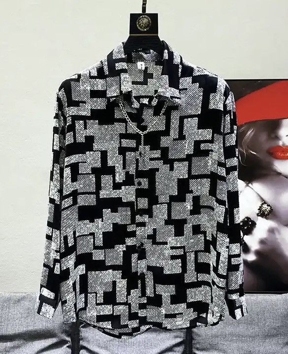 Trendy Printed Pattern Casual Shirts Long Sleeve