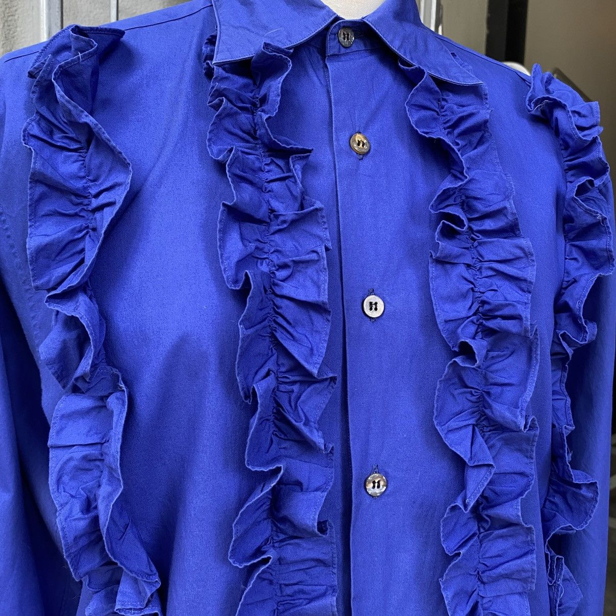 Masaki Matsushima MASAKI MATSUSHIMA Cobalt Ruffle Front Blouse Size US M / EU 48-50 / 2 - 7 Thumbnail