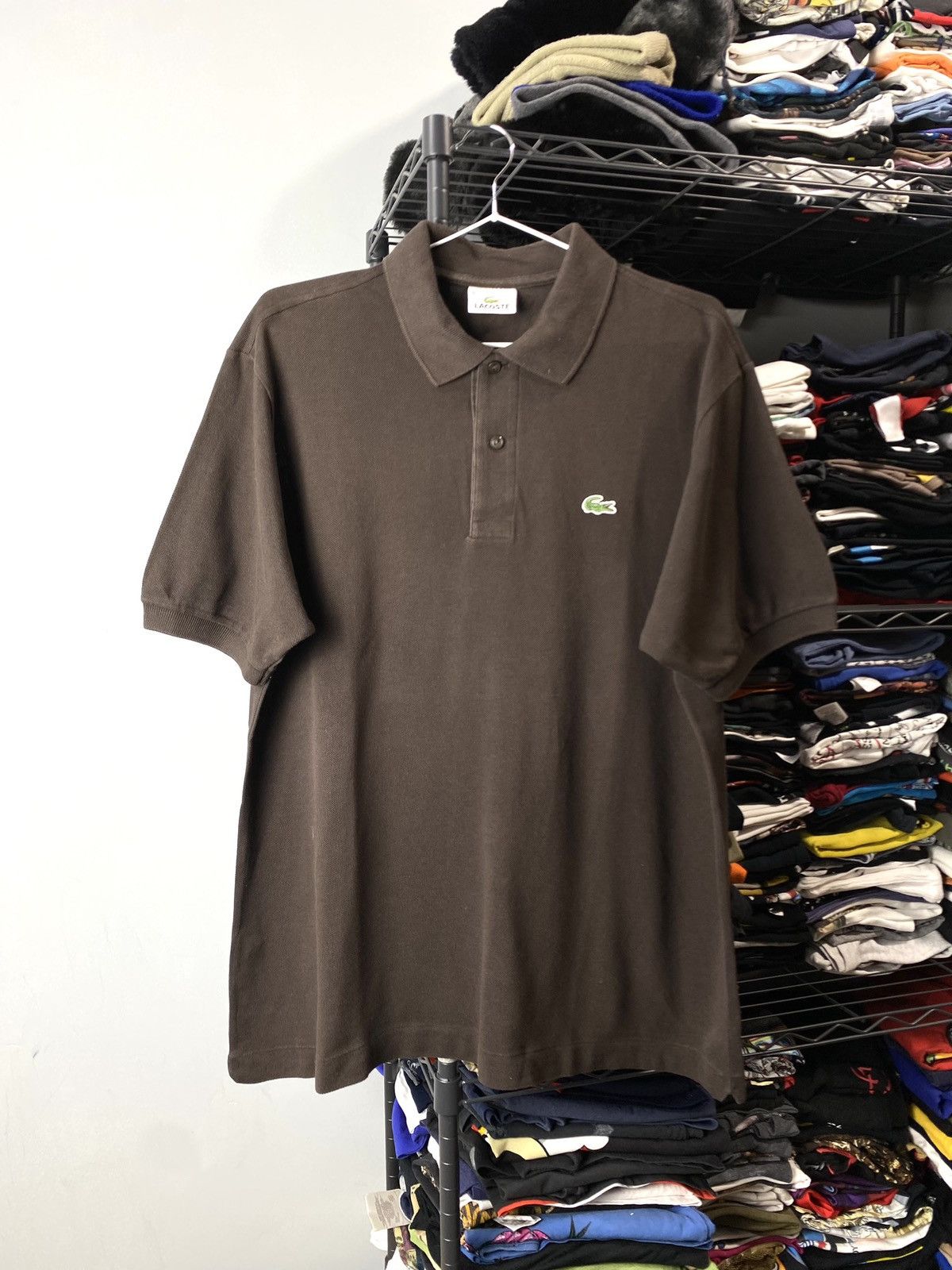 Lacoste × Vintage Vintage Brown Lacoste Polo Shirt Y2K Tennis Hype Size US XL / EU 56 / 4 - 1 Thumbnail