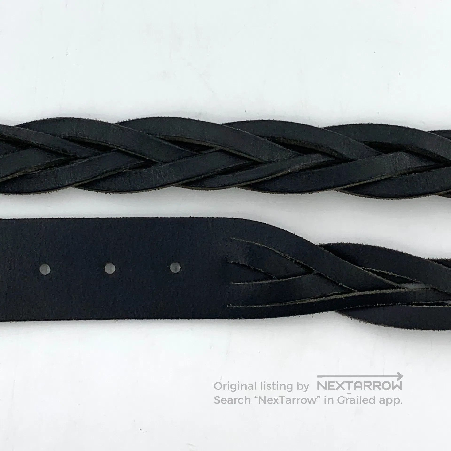 Gucci Guicci Black Vintage Leather Square Buckle Weaved Belt| Size ONE SIZE - 6 Thumbnail