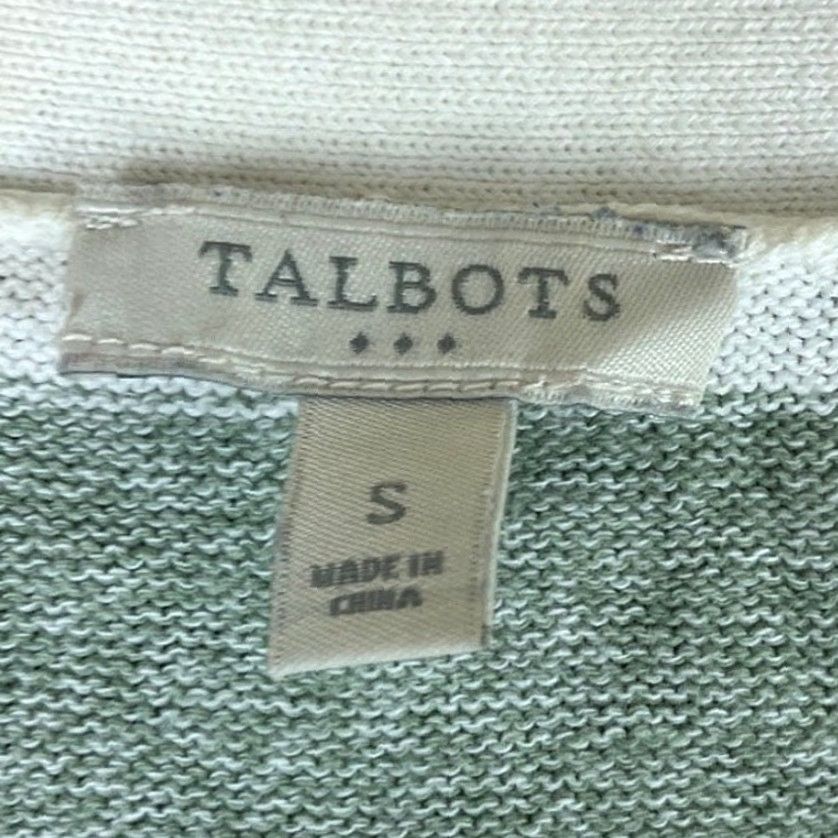 Talbots Talbots Womens Cardigan White Green Striped Open Front 3/4 Sleeve Small Sweater Shirt Bodywarm? Size S / US 4 / IT 40 - 6 Thumbnail