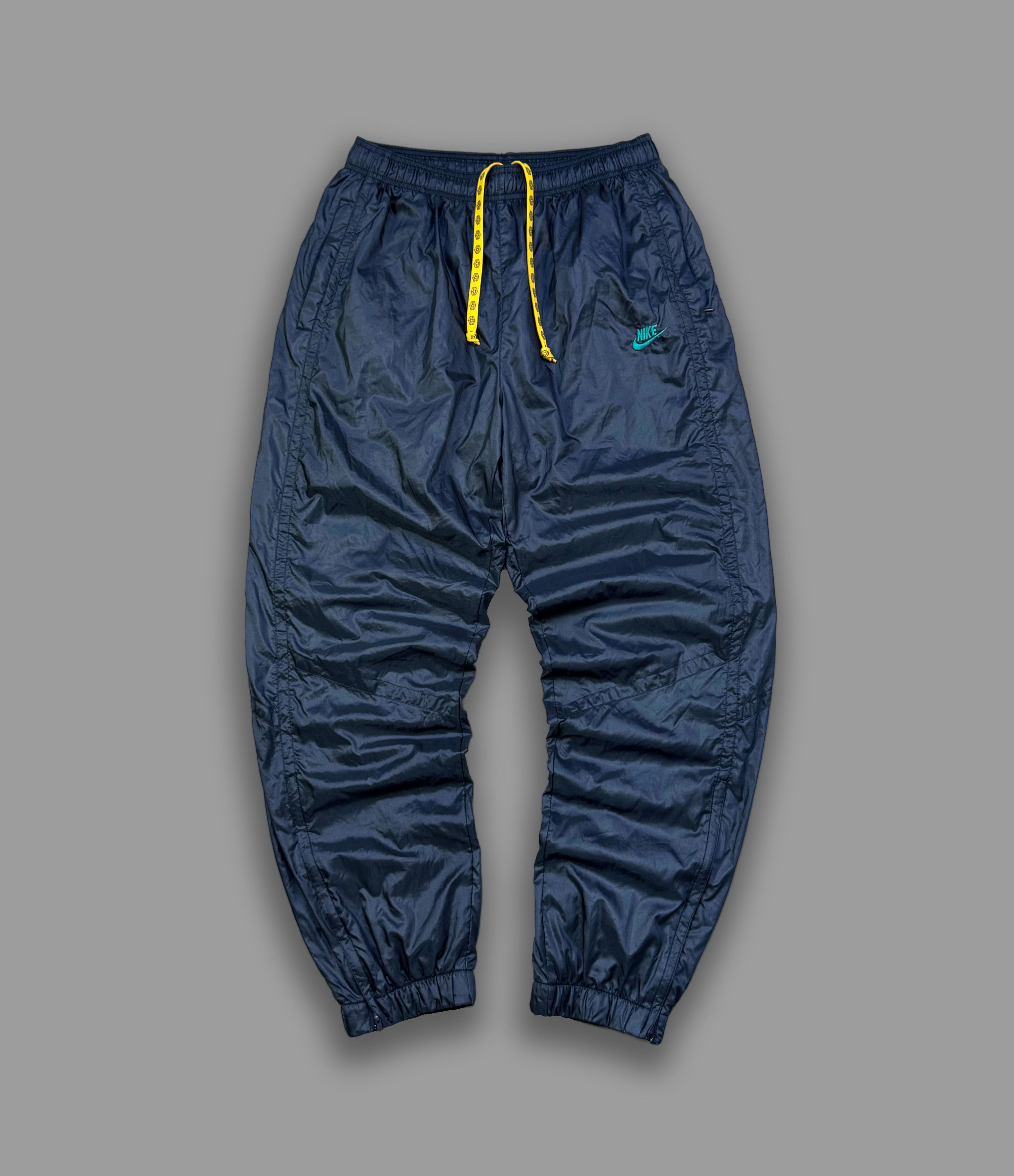 Nike × Vintage NIKE PREMIER 90S VINTAGE NYLON TRACK PANTS METALLIC BLUE Size US 34 / EU 50 - 1 Thumbnail