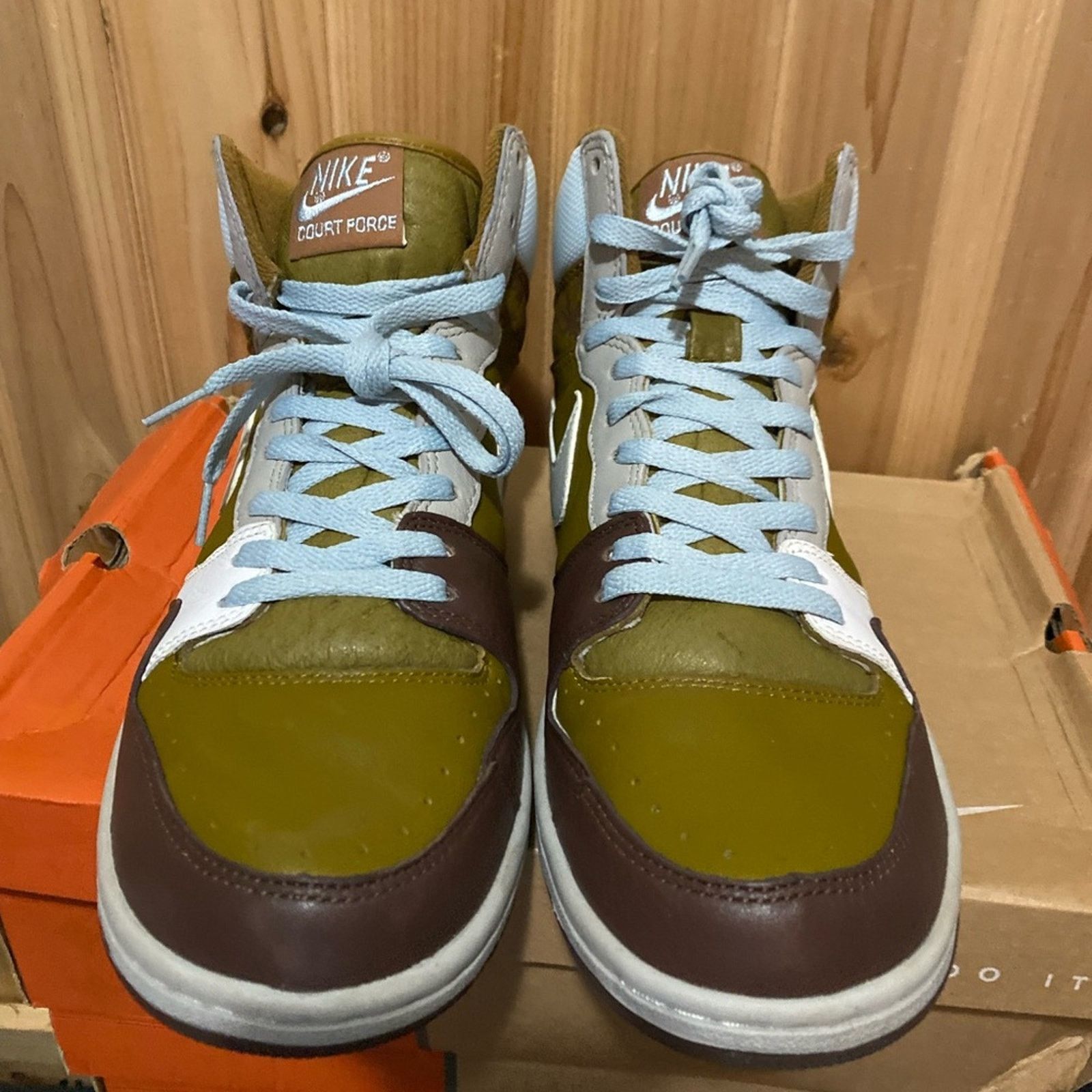 Nike 2006 Nike Court Force High Premium Spanish Moss White Granit Size US 11 / EU 44 - 8 Thumbnail