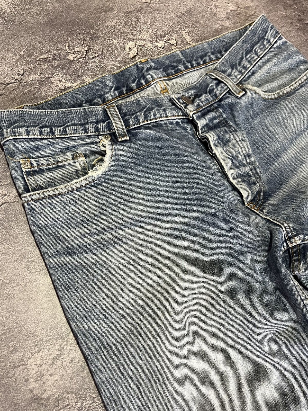 Helmut Lang Helmut Lang SS99 Jeans Classic Cut Washed Denim Distressed Size US 33 - 6 Thumbnail