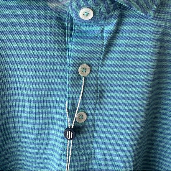 Other Holderness Bourne Men Medium Classic Blue Striped Polo Shirt Size US M / EU 48-50 / 2 - 3 Thumbnail
