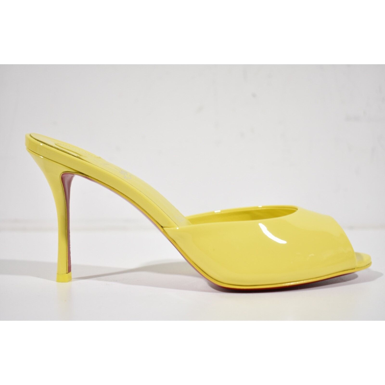 Christian Louboutin Me Dolly 85 Piou Yellow Backless Sandal Mule Heel Pump 37.5 Size US 7.5 / IT 37.5 - 2 Thumbnail