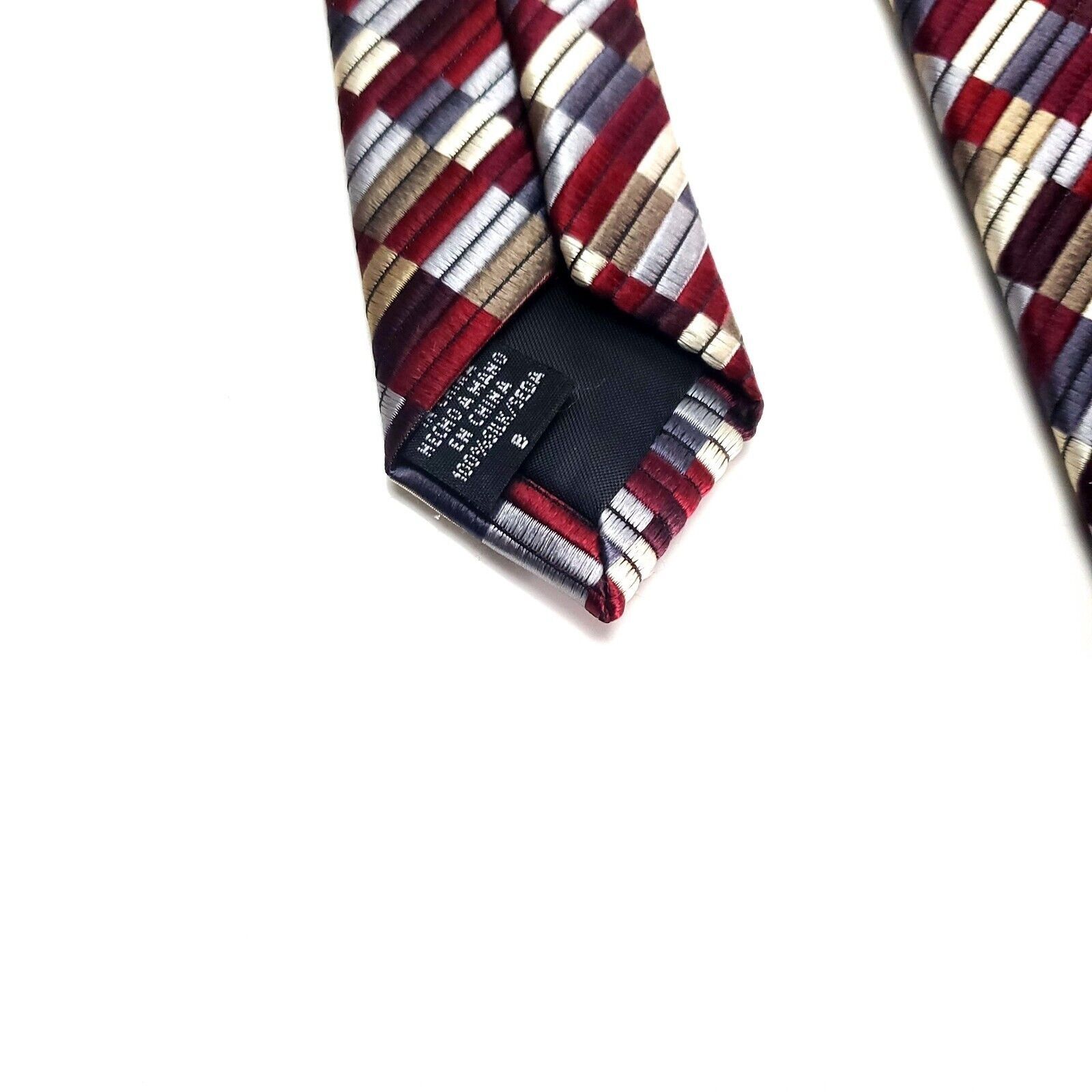 Van Heusen Van Heusen Silk Tie Woven Red Woven Stain Resistant Size ONE SIZE - 5 Thumbnail
