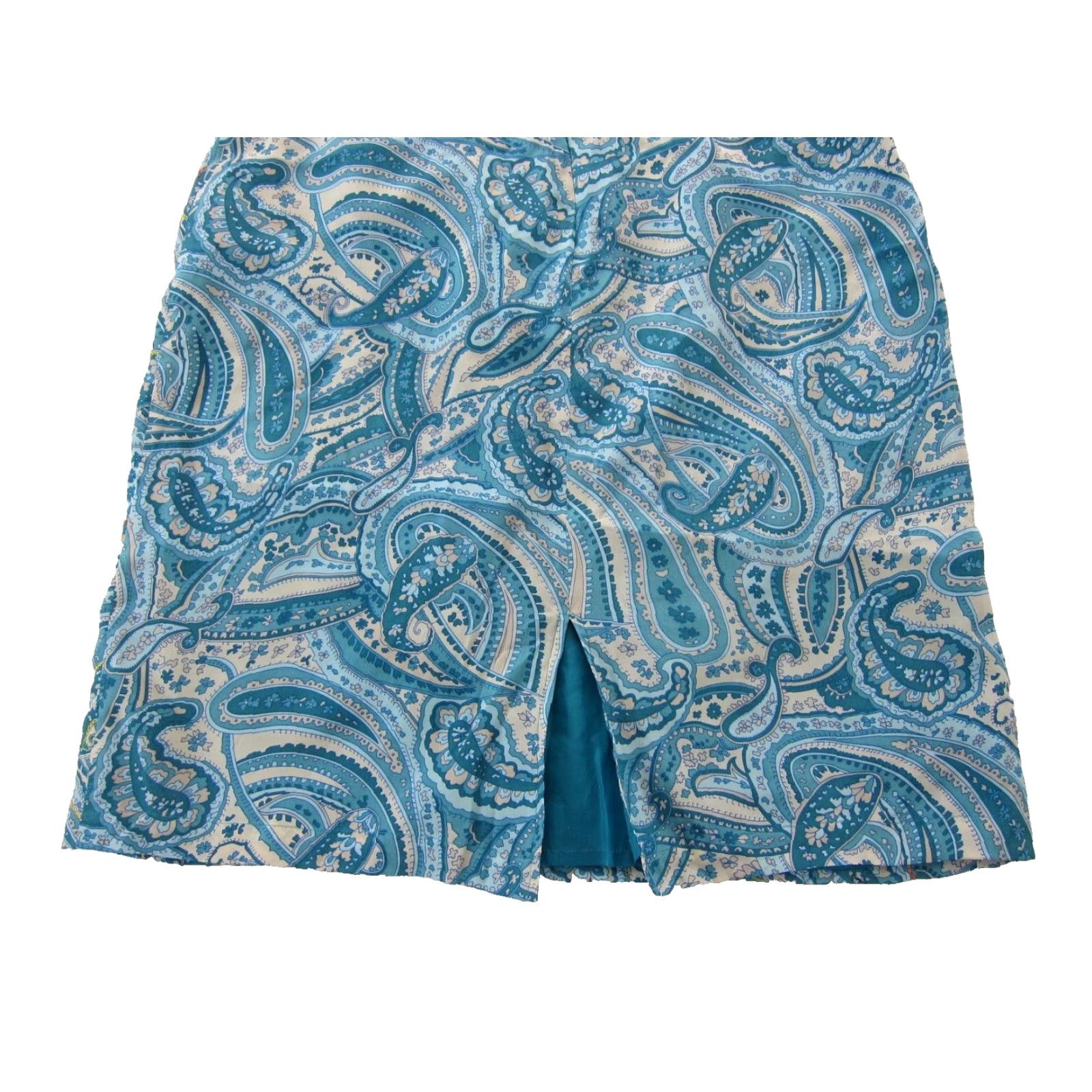 Worthington Worthington 100% Silk Blue White Paisley Straight A-Line Pencil Skirt Women 16 Size 38" / US 16 / IT 52 - 5 Thumbnail