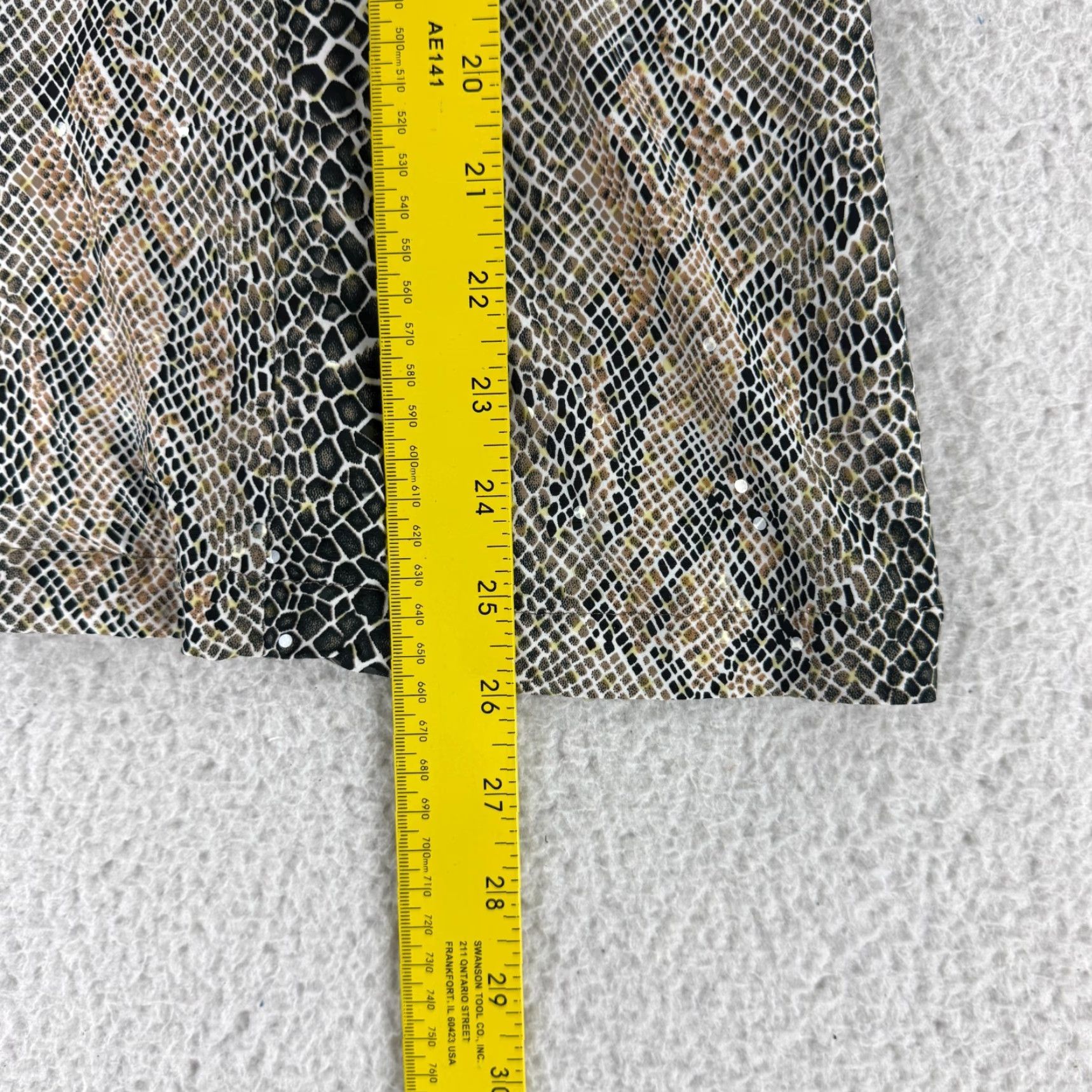 Vintage Exclusively Misook Jacket Womens Medium Brown Black Snakeskin Sequins Full Zip Jacket Size M / US 6-8 / IT 42-44 - 7 Thumbnail