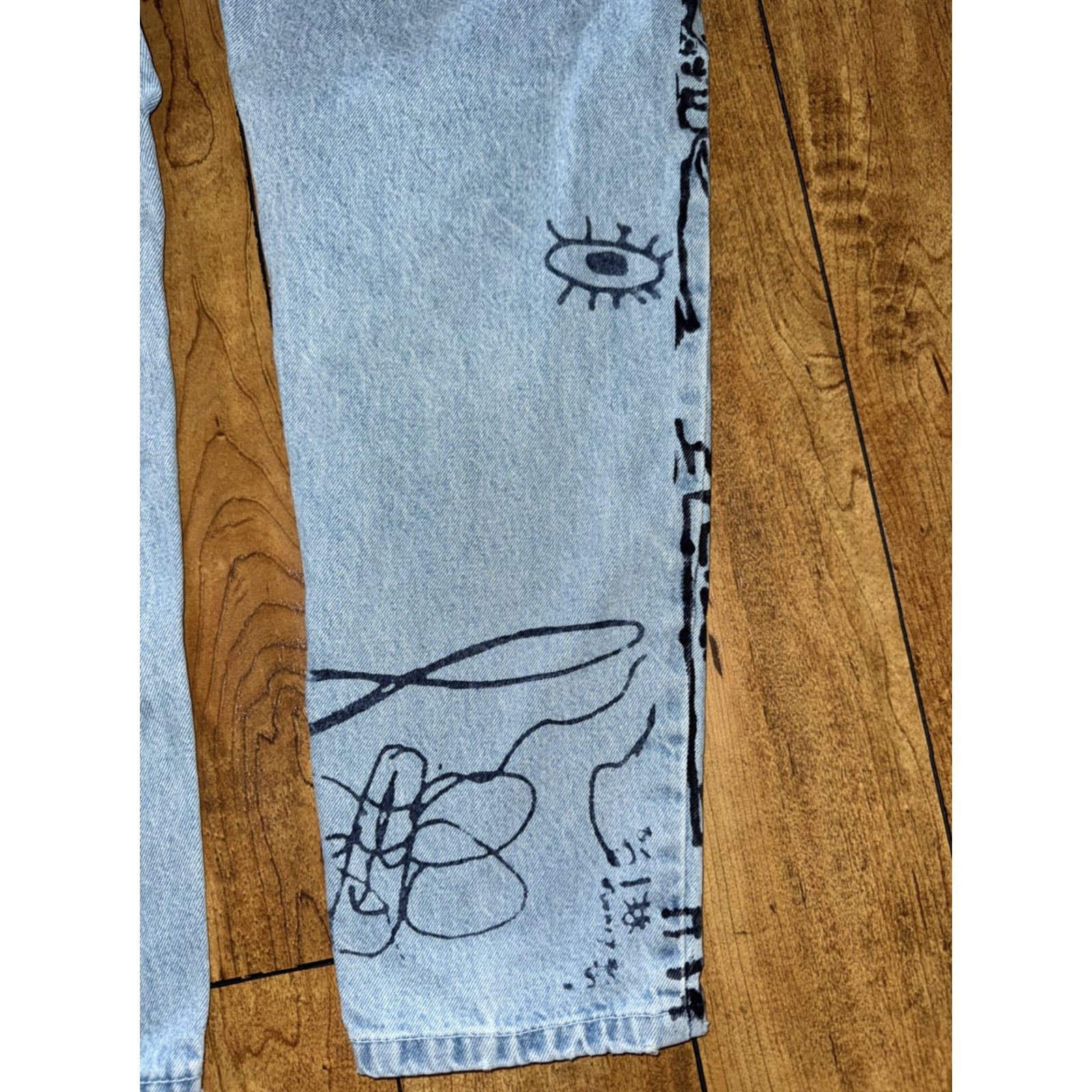 Topshop Topshop Moto Printed Denim Jeans Blue 28x30 Womens Skinny Jeans Regular 28 Denim Blue Moto Printed Size 28" / US 6 / IT 42 - 7 Thumbnail