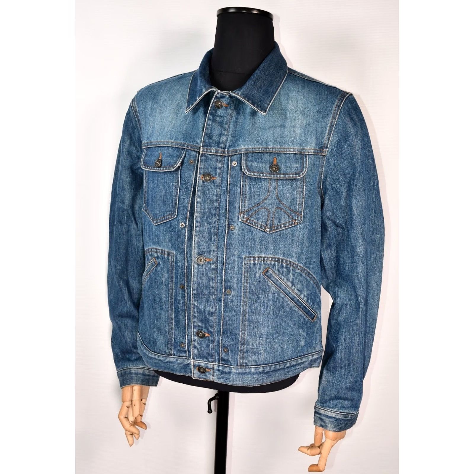 Moschino VINTAGE MOSCHINO Denim Jacket Mens USA 36, Blue, Cotton, 100% Cotton, Button Zip, Solid, Size 36, Made in Italy, Moschino Jacket, Casual Mens Size US XXS / EU 40 - 7 Thumbnail