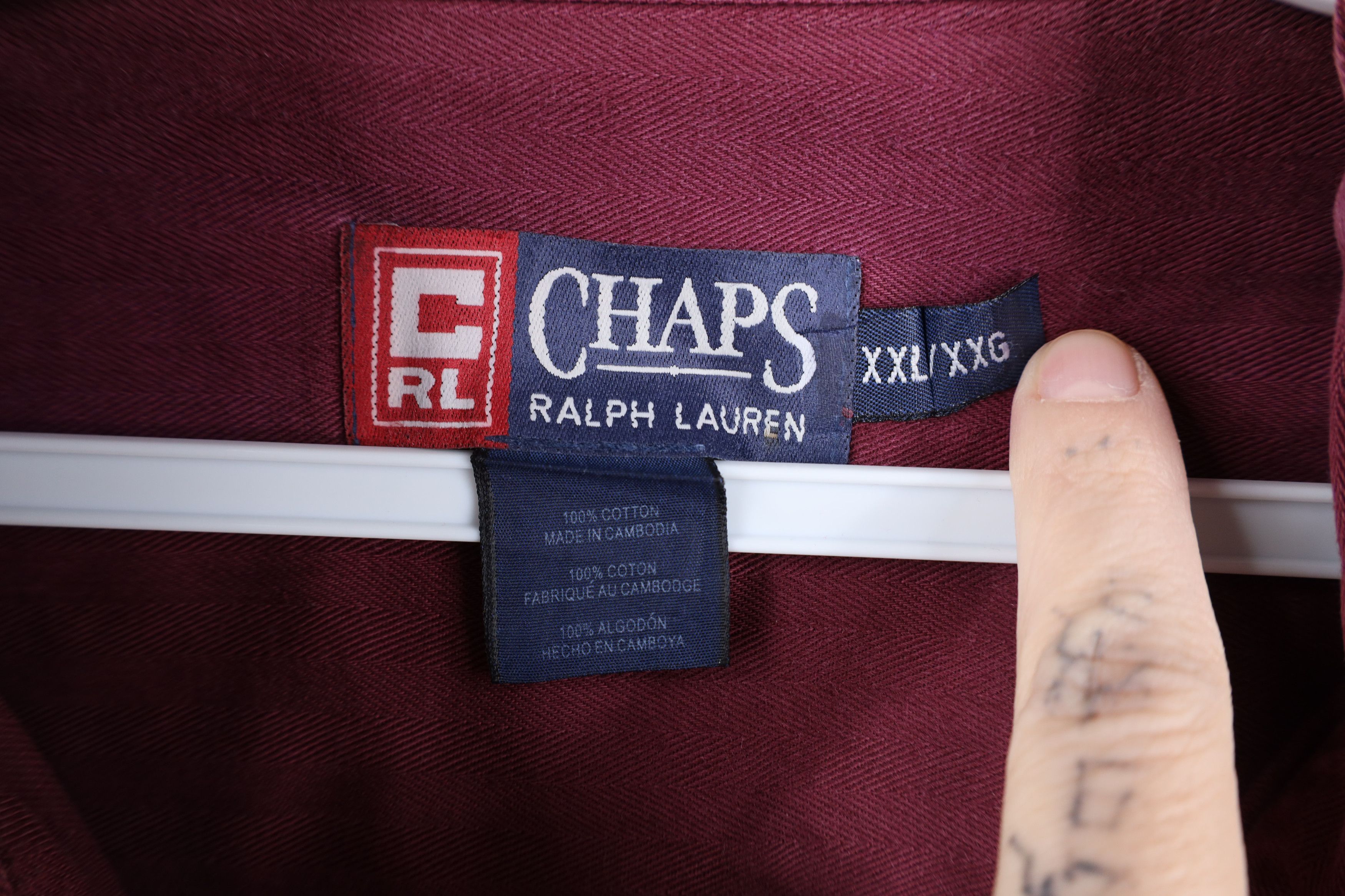 Ralph Lauren Vintage 90s Chaps Ralph Lauren Herringbone Collared Shirt Size US XXL / EU 58 / 5 - 12 Thumbnail