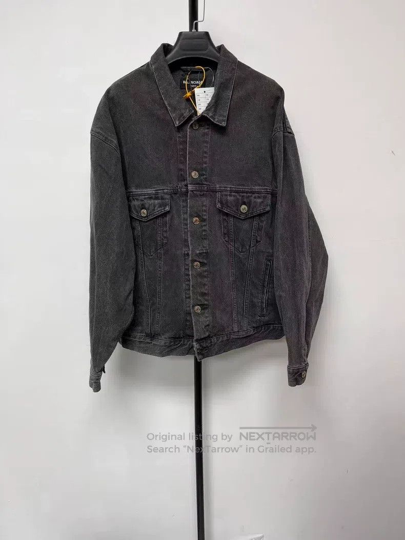 Balenciaga Balenciaga Heart Pattern Denim Jacket, Women's, Blue Size M / US 6-8 / IT 42-44 - 2 Thumbnail