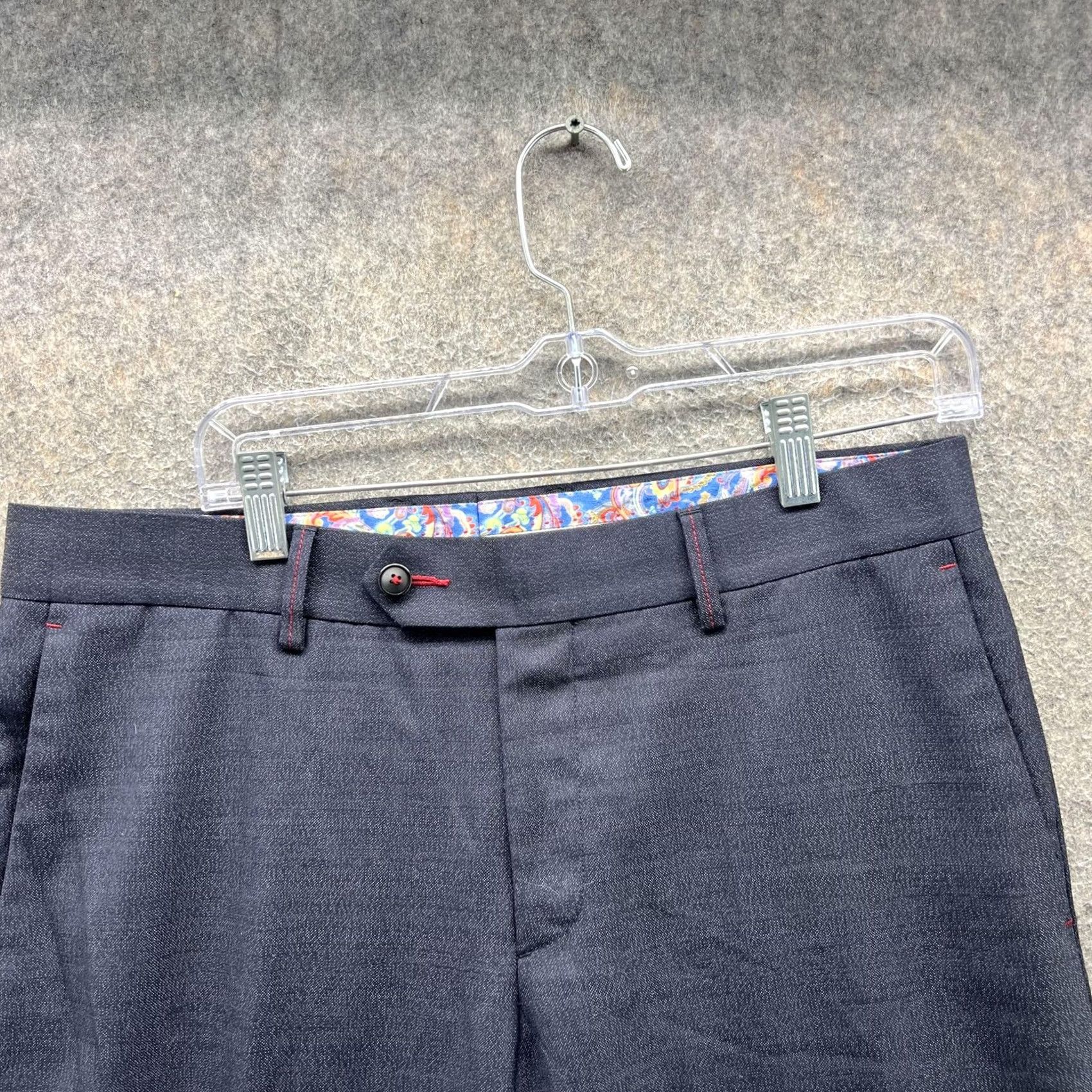 Robert Graham Robert Graham Dress Pants Mens 40 Blue Wool Silk Blend Flat Front Lined Trouser Size US 40 / EU 56 - 7 Thumbnail