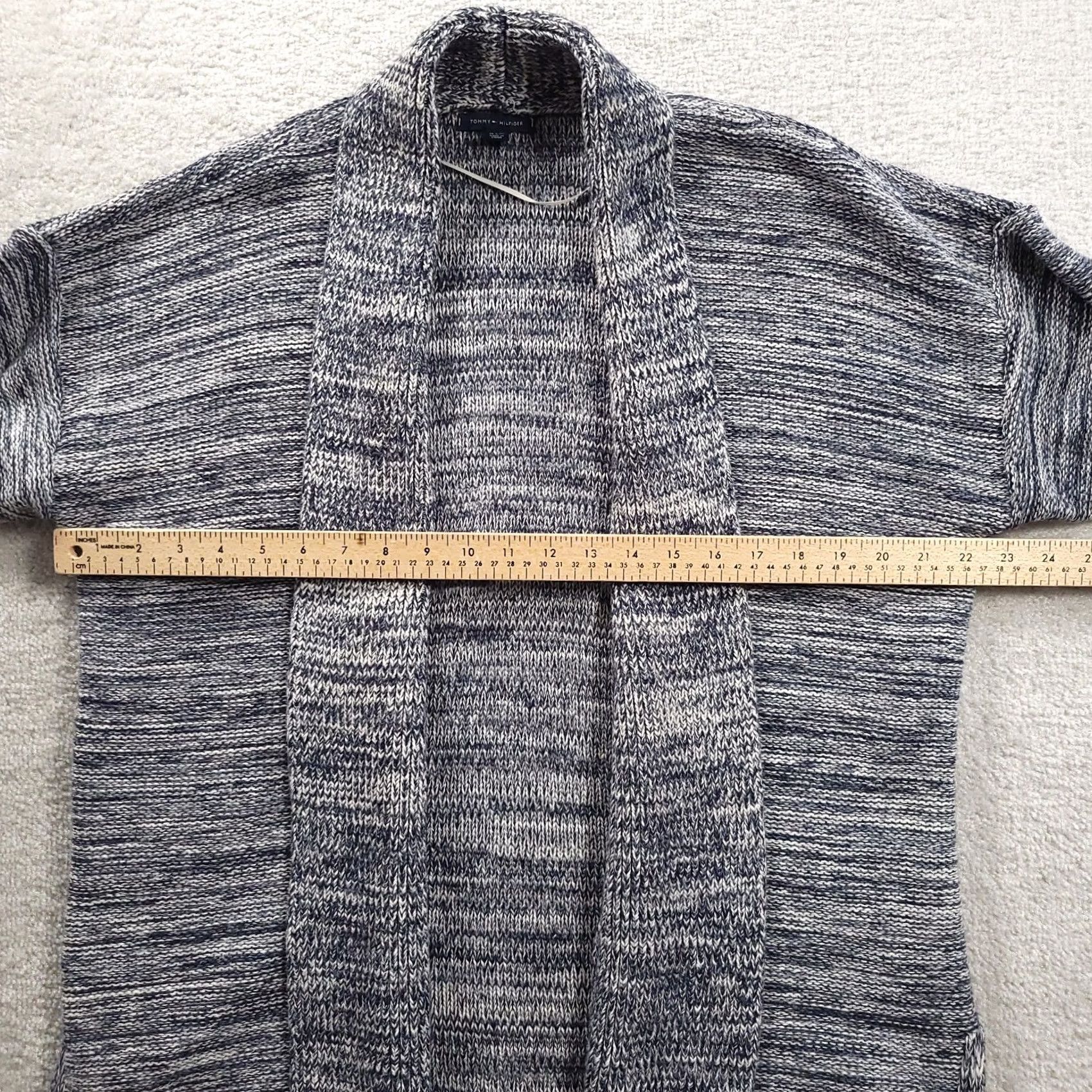 Tommy Hilfiger Tommy Hilfiger Sweater Cardigan Womens M/L Blue Gray Open Front 3/4 Sleeve Heavyweight Knit Size M / US 6-8 / IT 42-44 - 3 Thumbnail