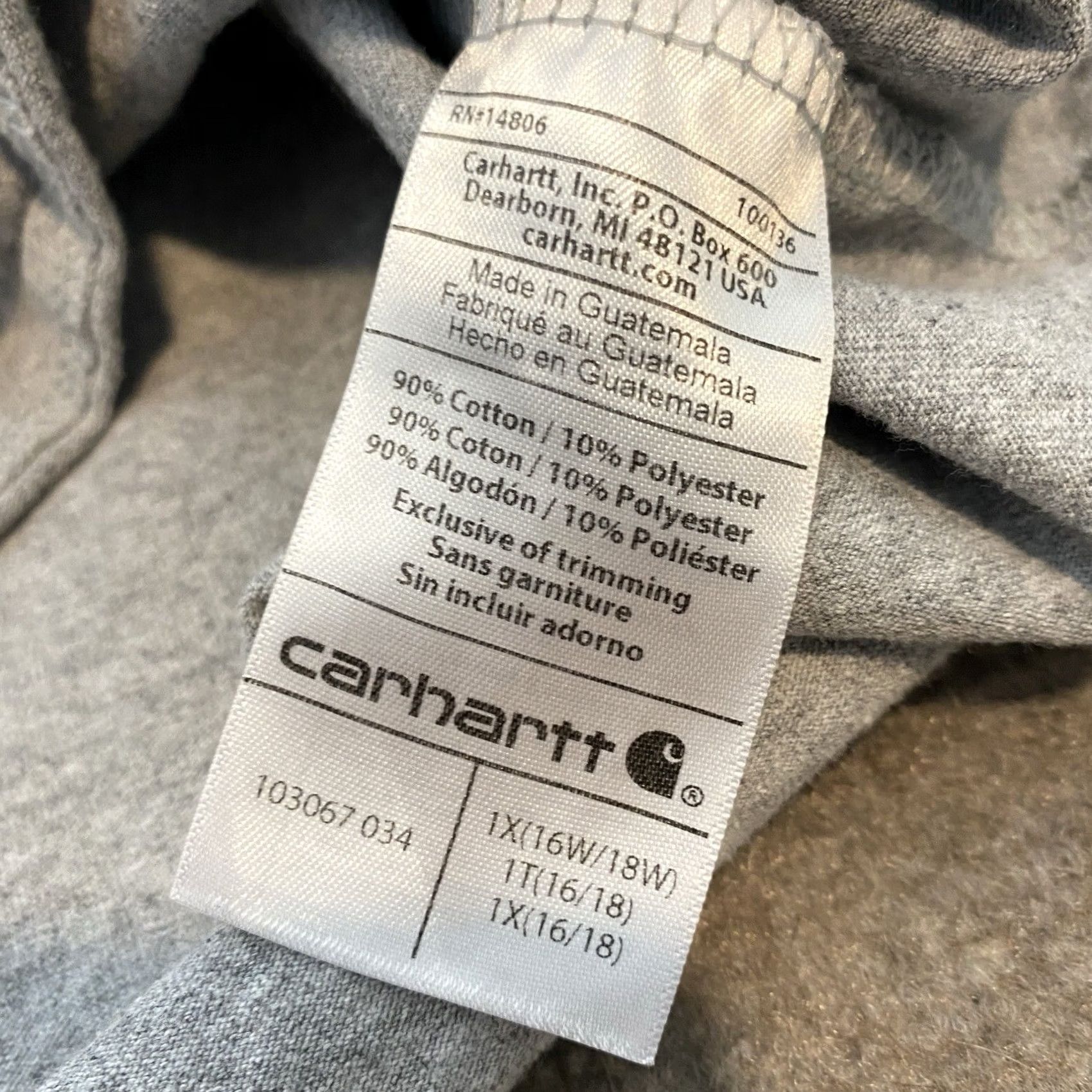 Carhartt Carhartt T-Shirt Women's 1X 16/18W Heather Gray Loose Fit Short Sleeve 103067 Size XXL / US 16-18 / IT 52-54 - 7 Thumbnail