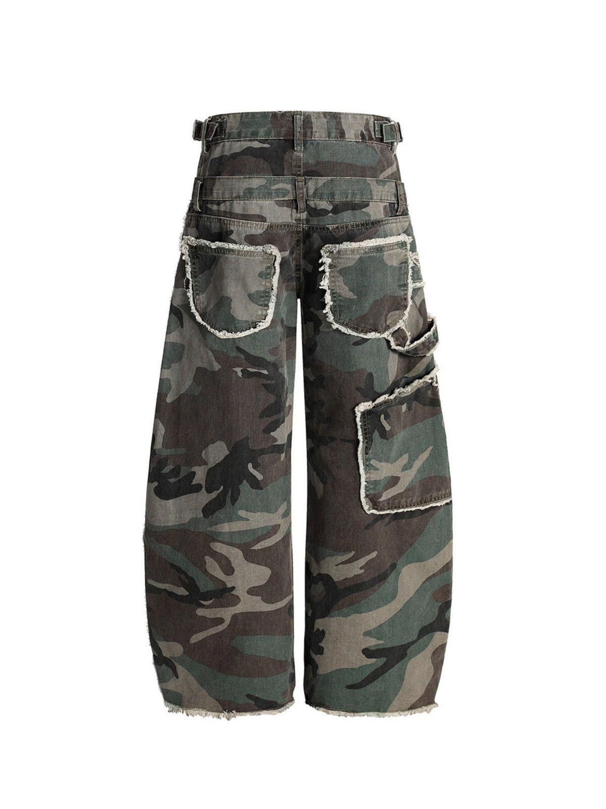 Other Camouflage Wide Leg Cargo Pants, Loose Fit Utility Pants Size US 32 / EU 48 - 9 Thumbnail