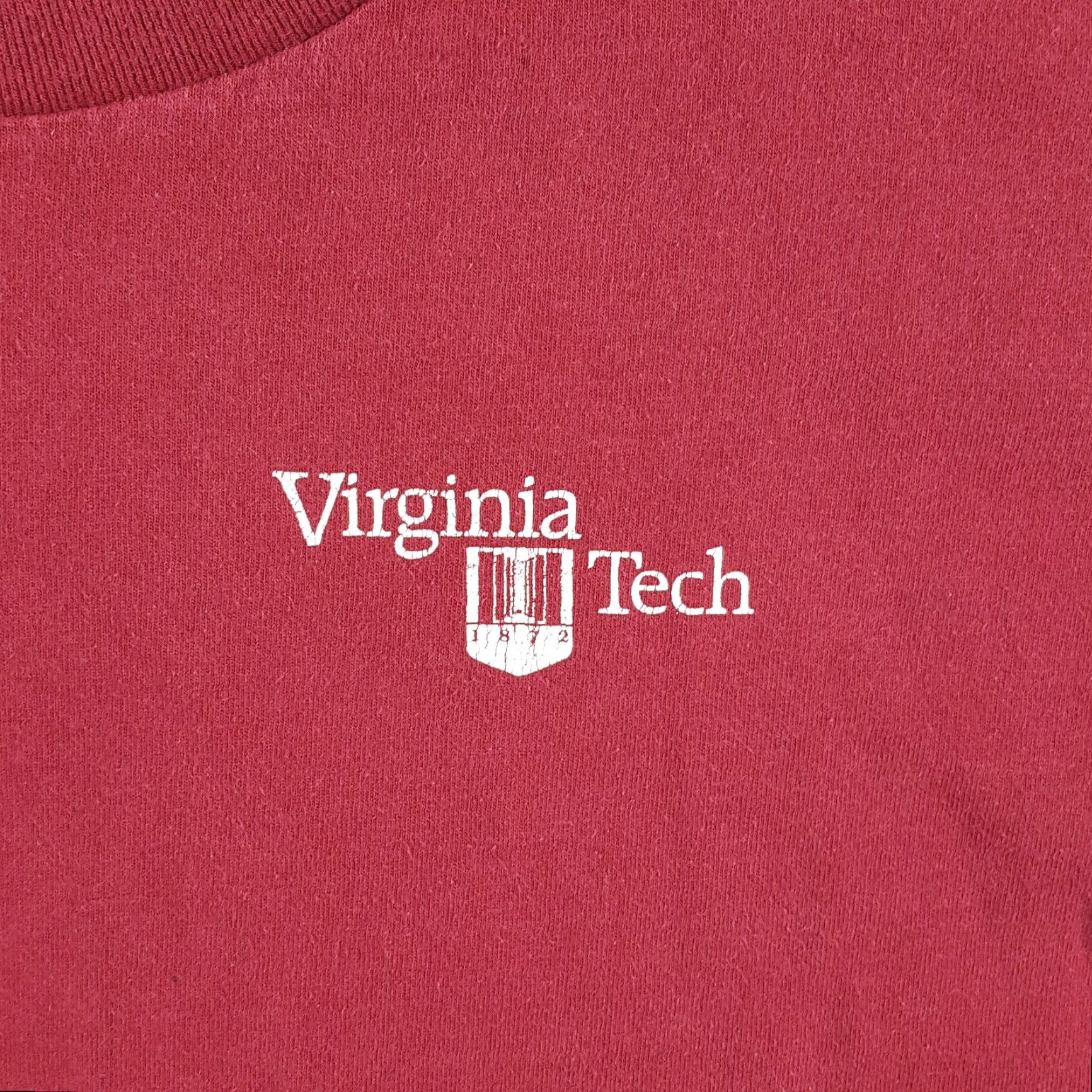 Fruit Of The Loom VINTAGE Fruit of the Loom Virginia Tech T-Shirt Red XL Short Sleeve Men's Y2K College Sports Retro Size US XL / EU 56 / 4 - 3 Thumbnail