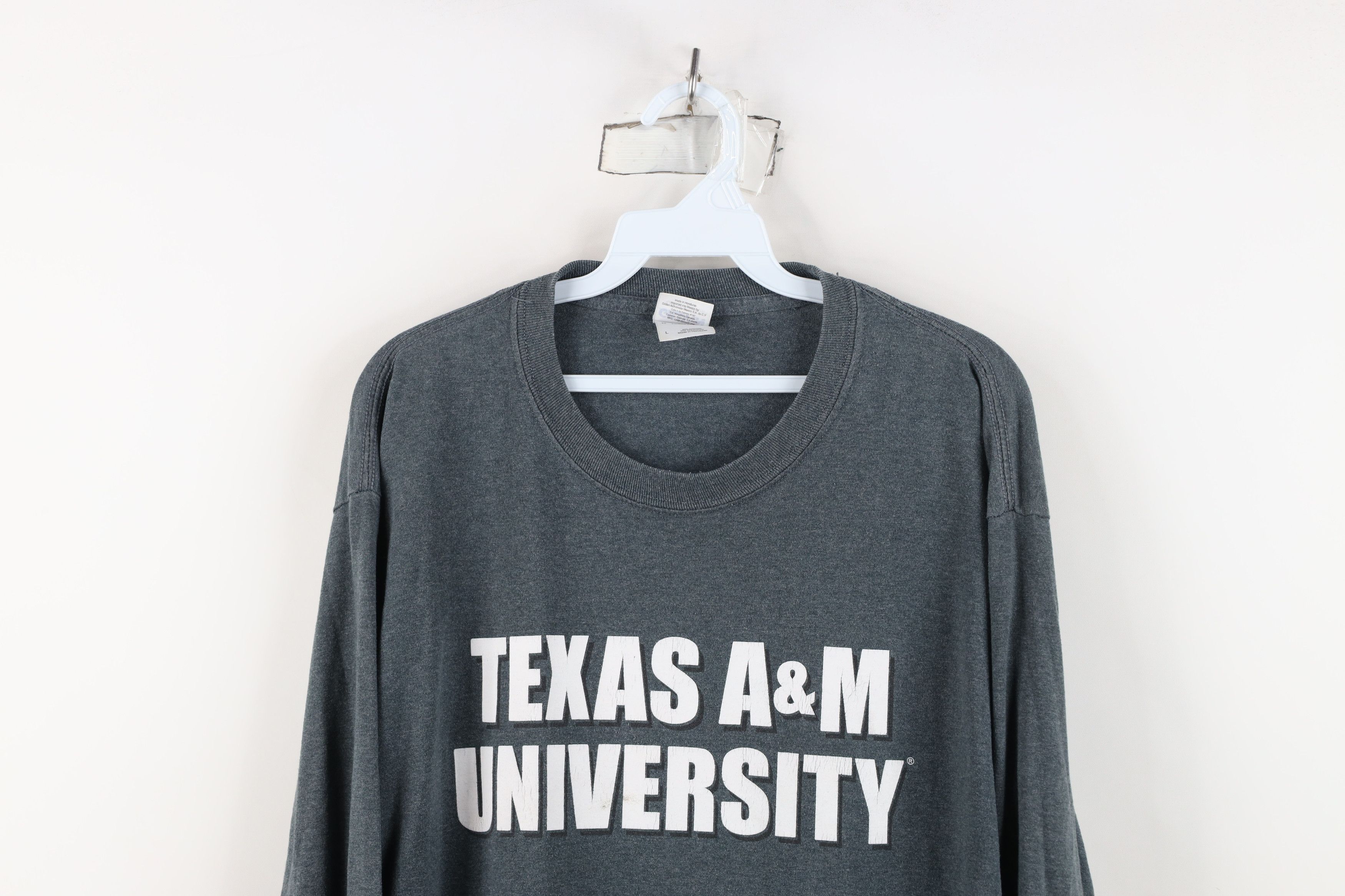 Vintage Vintage Spell Texas A&M University Long Sleeve T-Shirt Gray Size US L / EU 52-54 / 3 - 2 Thumbnail