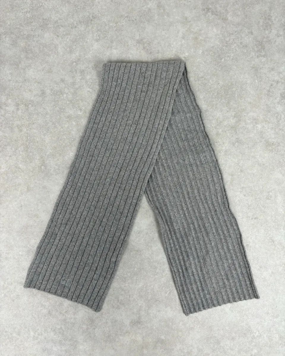 Dior 1990s Christian Dior Wool & Nylon Grey Knit Scarf Size ONE SIZE - 1 Thumbnail